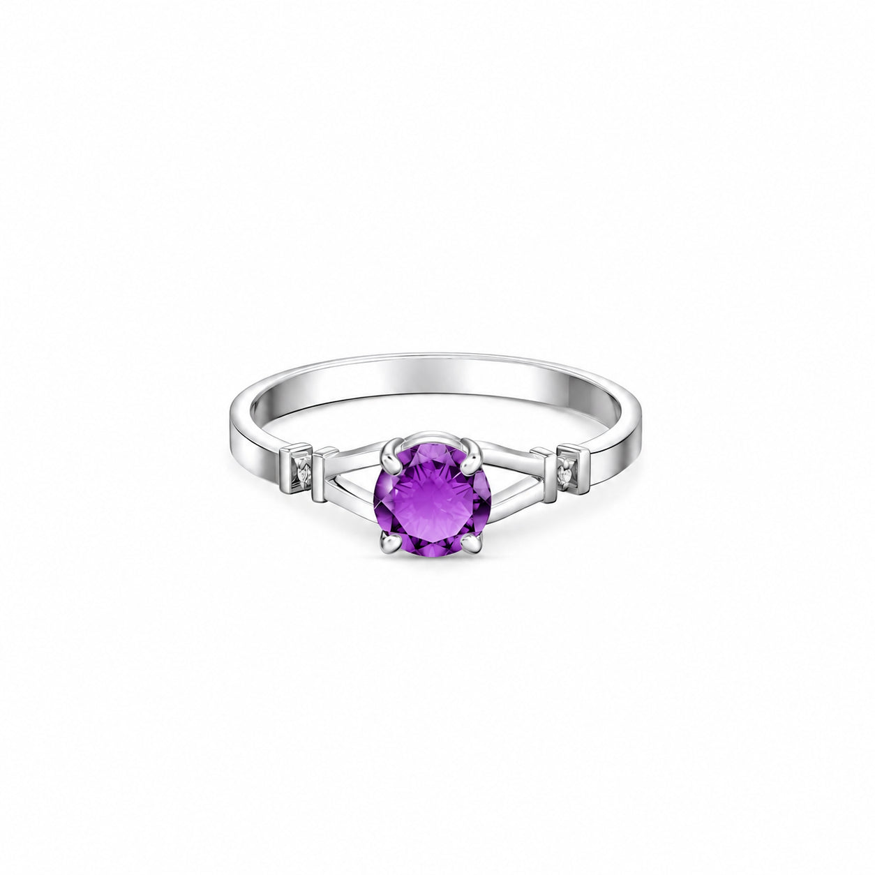 White Gold Signature Ring Blue Topaz 10K — Guendalina