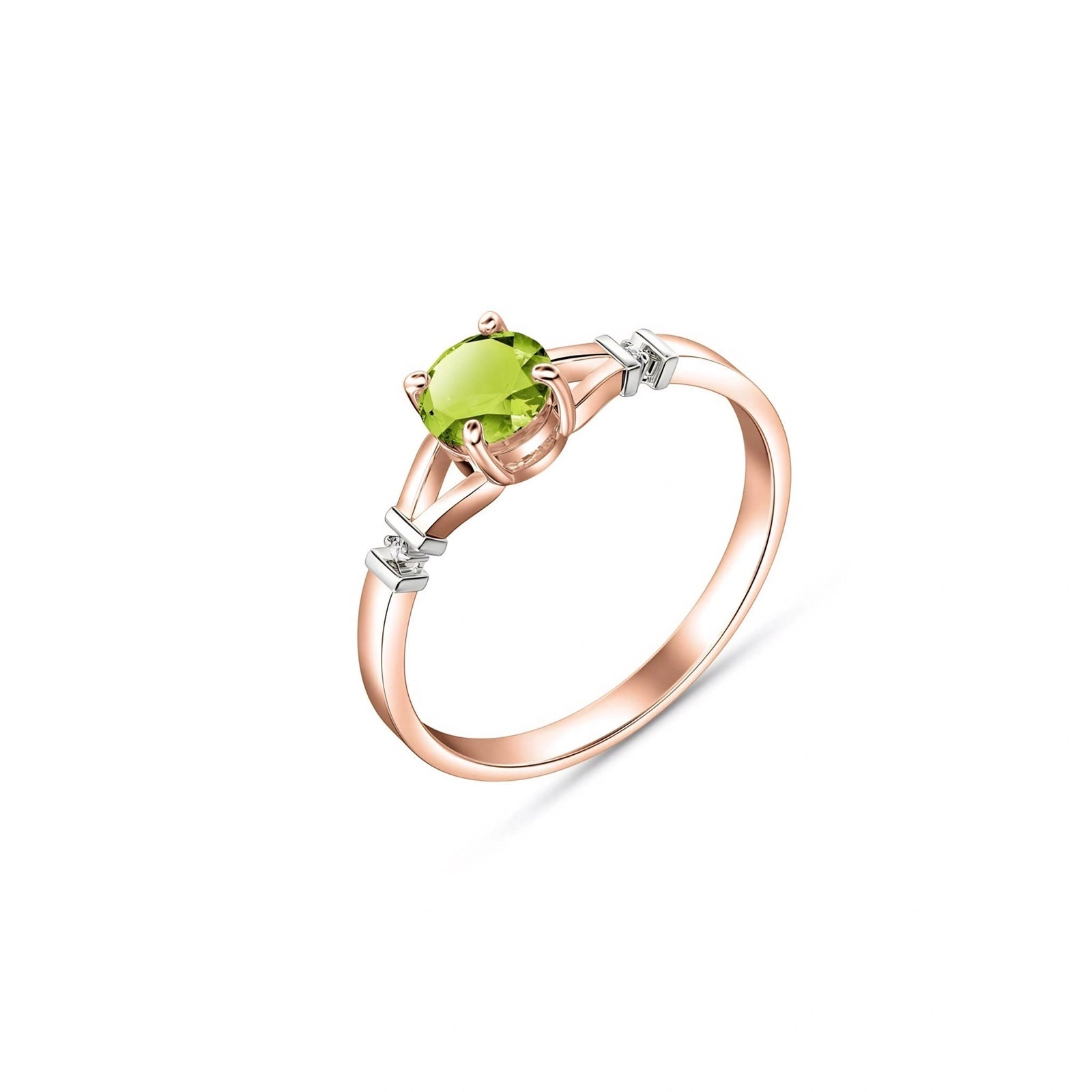 Rose Gold Signature Ring Peridot 10K — Guendalina