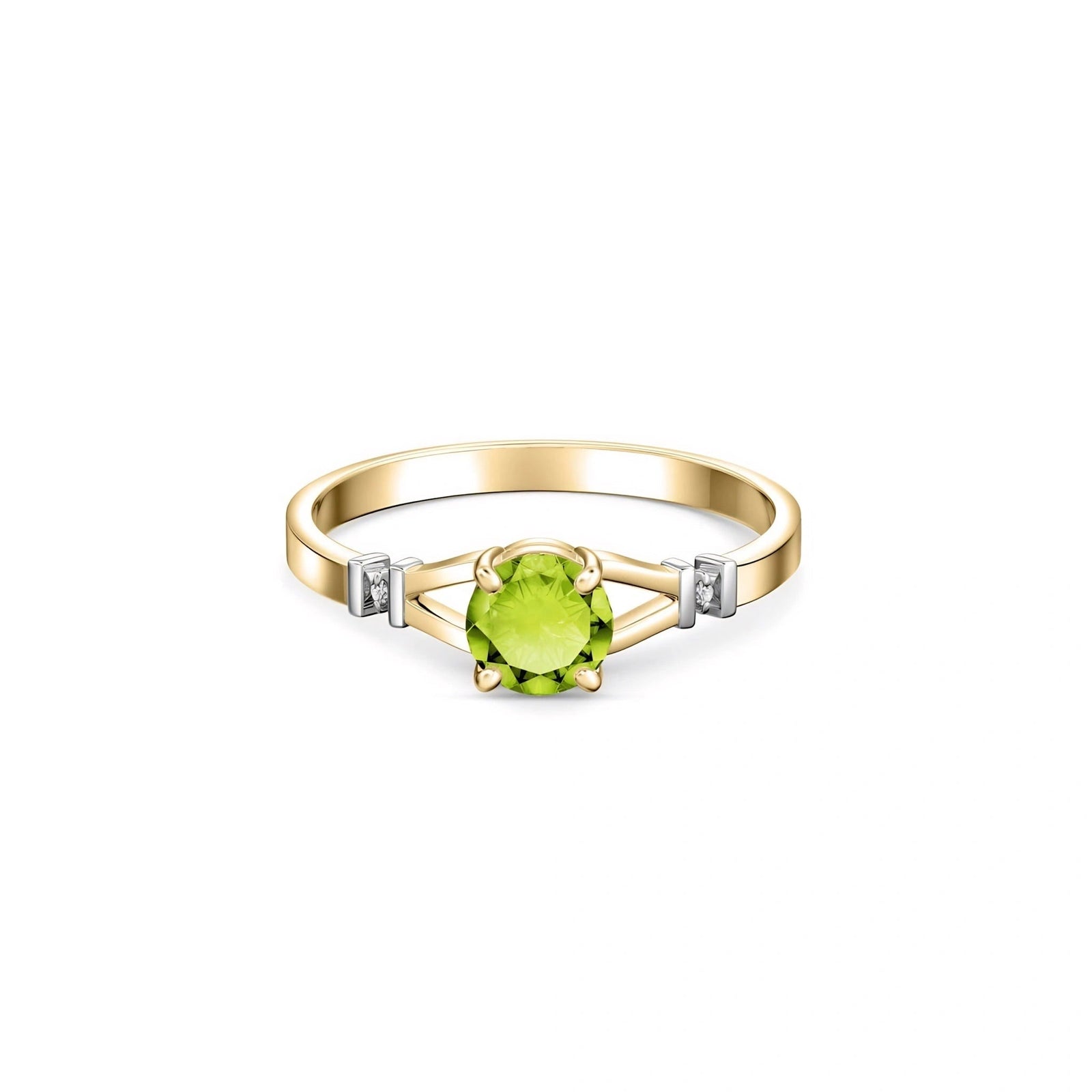 Yellow Gold Signature Ring Peridot 10K — Guendalina