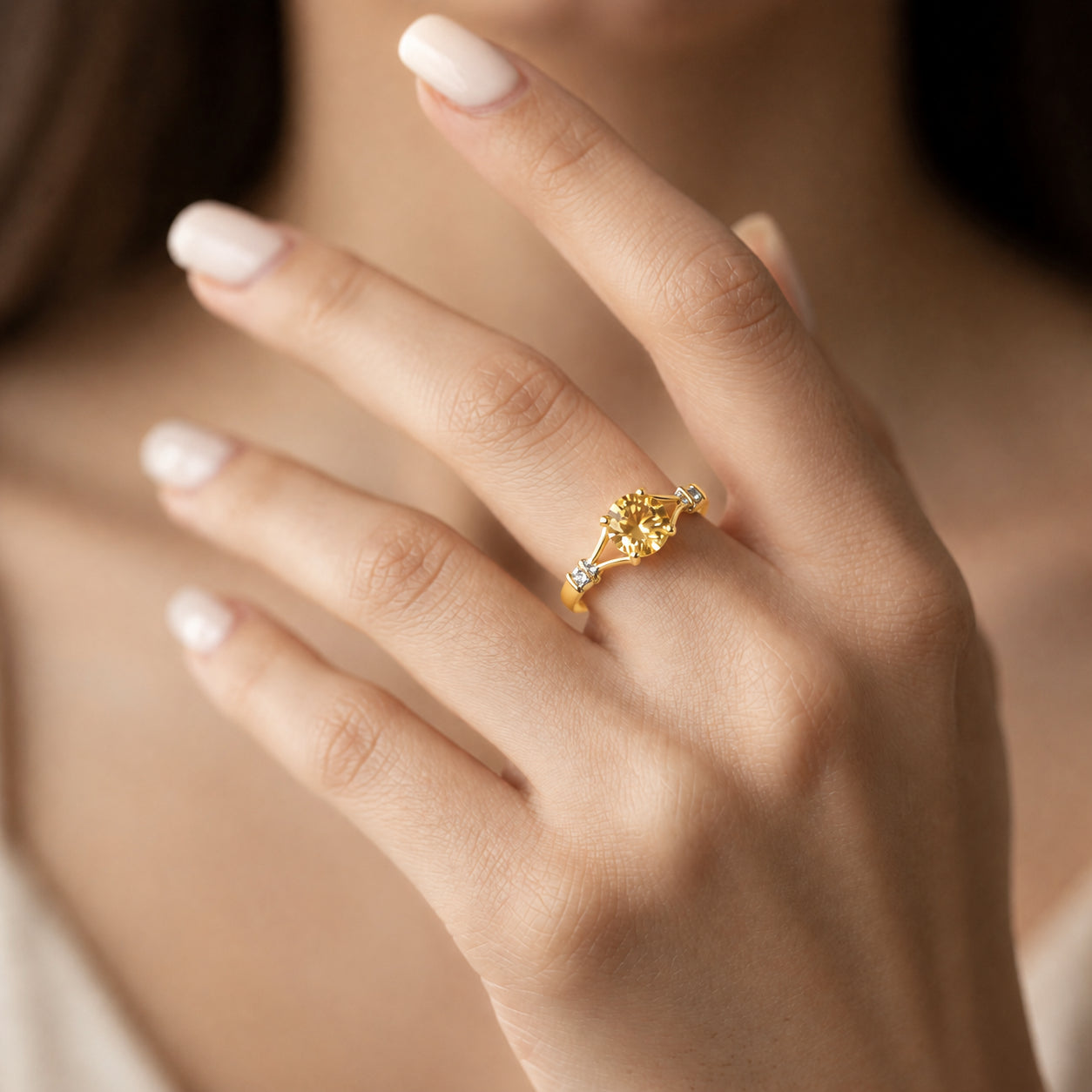 Yellow Gold Signature Ring Amethyst 10K — Guendalina