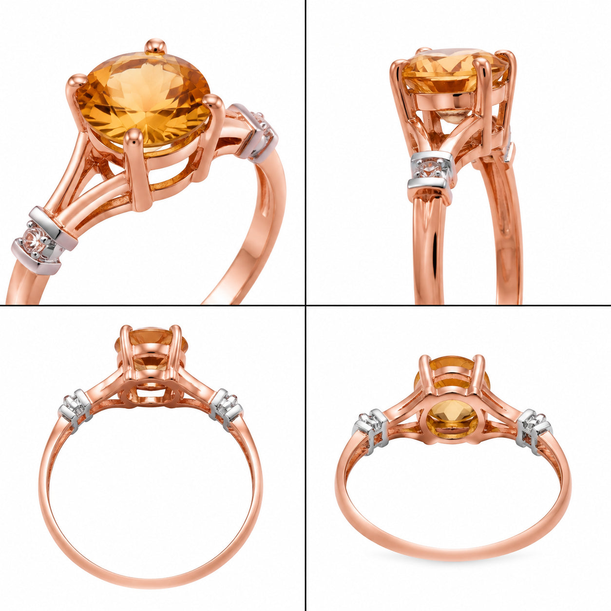 Rose Gold Signature Ring Garnet 10K — Guendalina