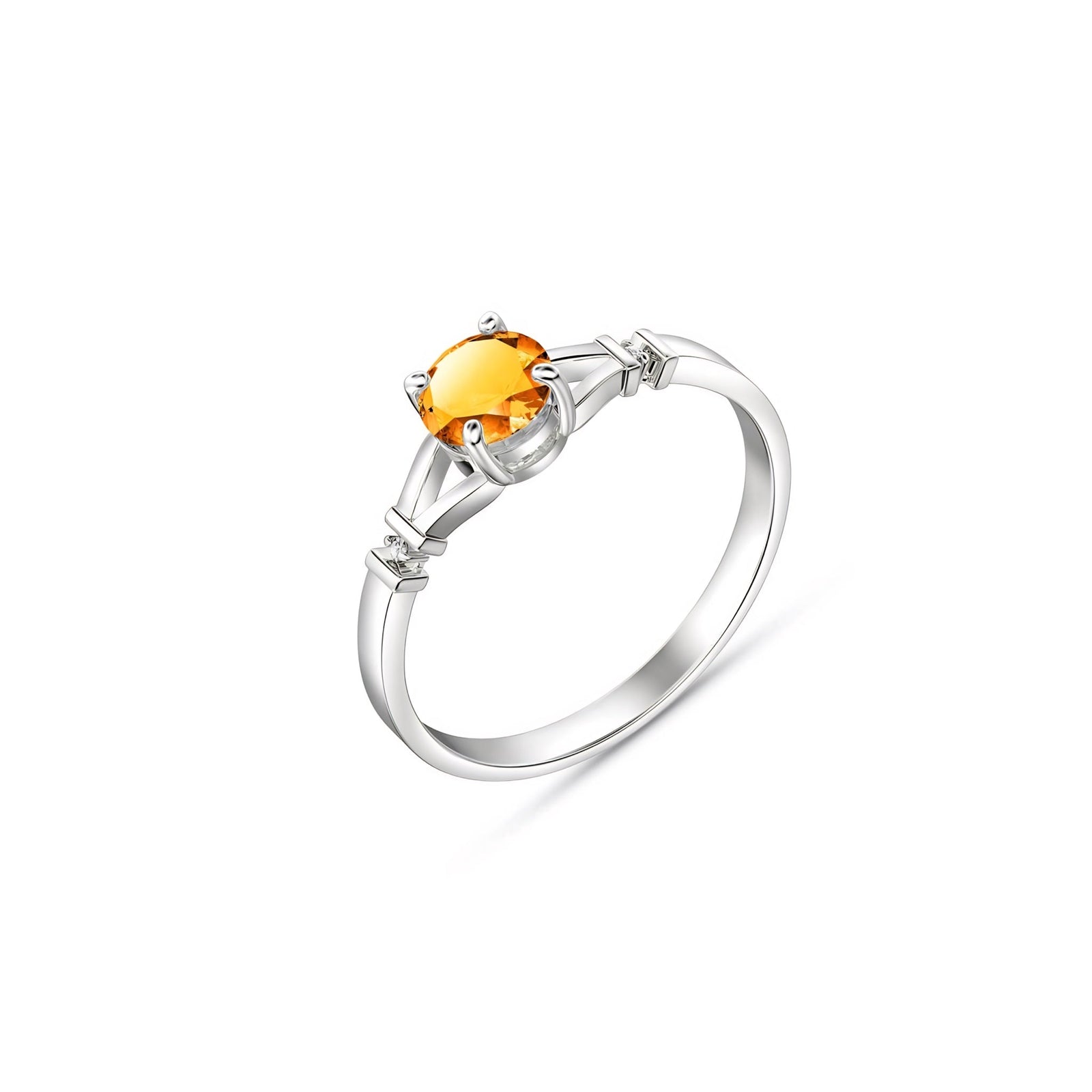 White Gold Signature Ring Garnet 10K — Guendalina