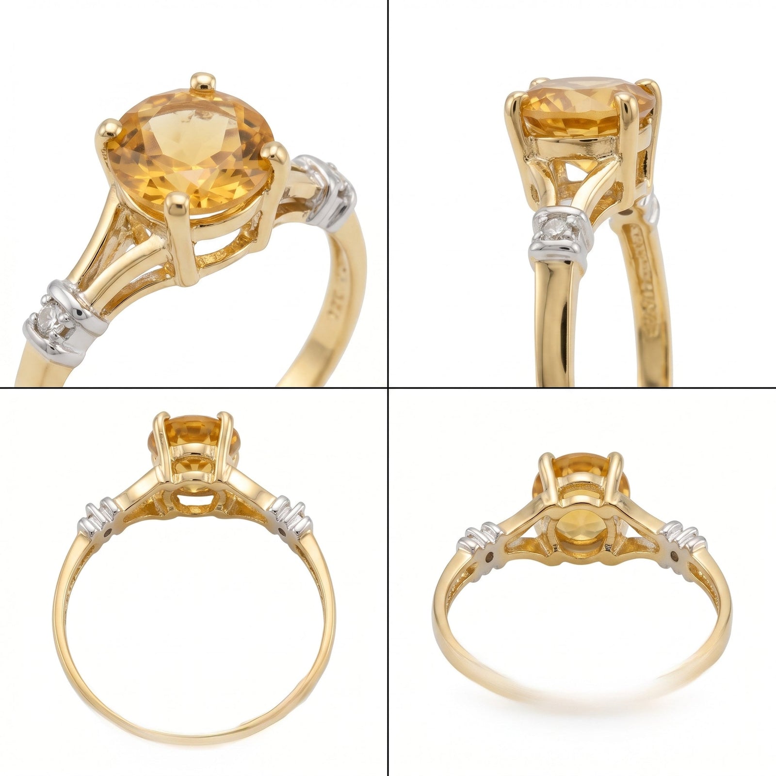Yellow Gold Signature Ring Garnet 10K — Guendalina