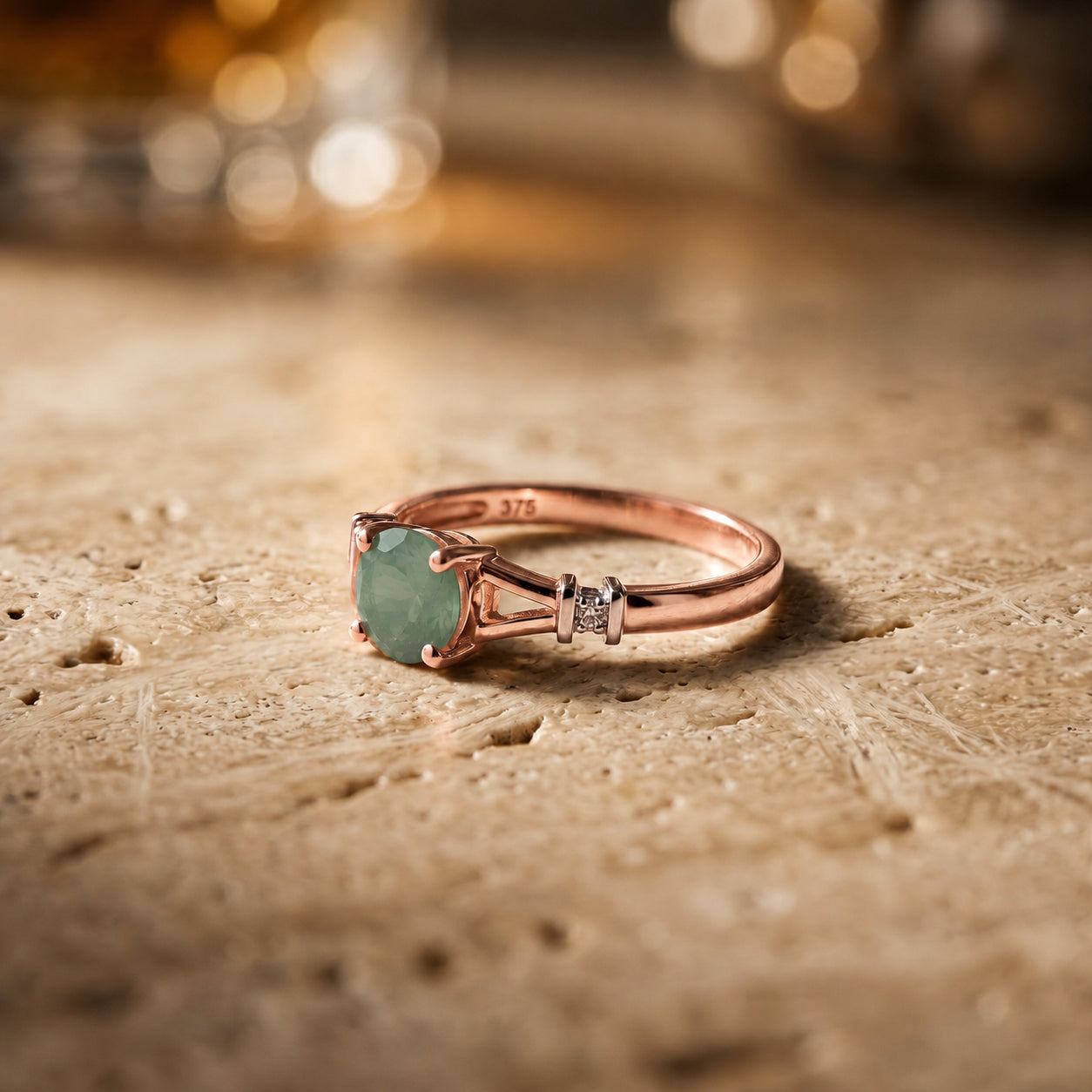 Rose Gold Signature Ring Pink Topaz 10K — Guendalina