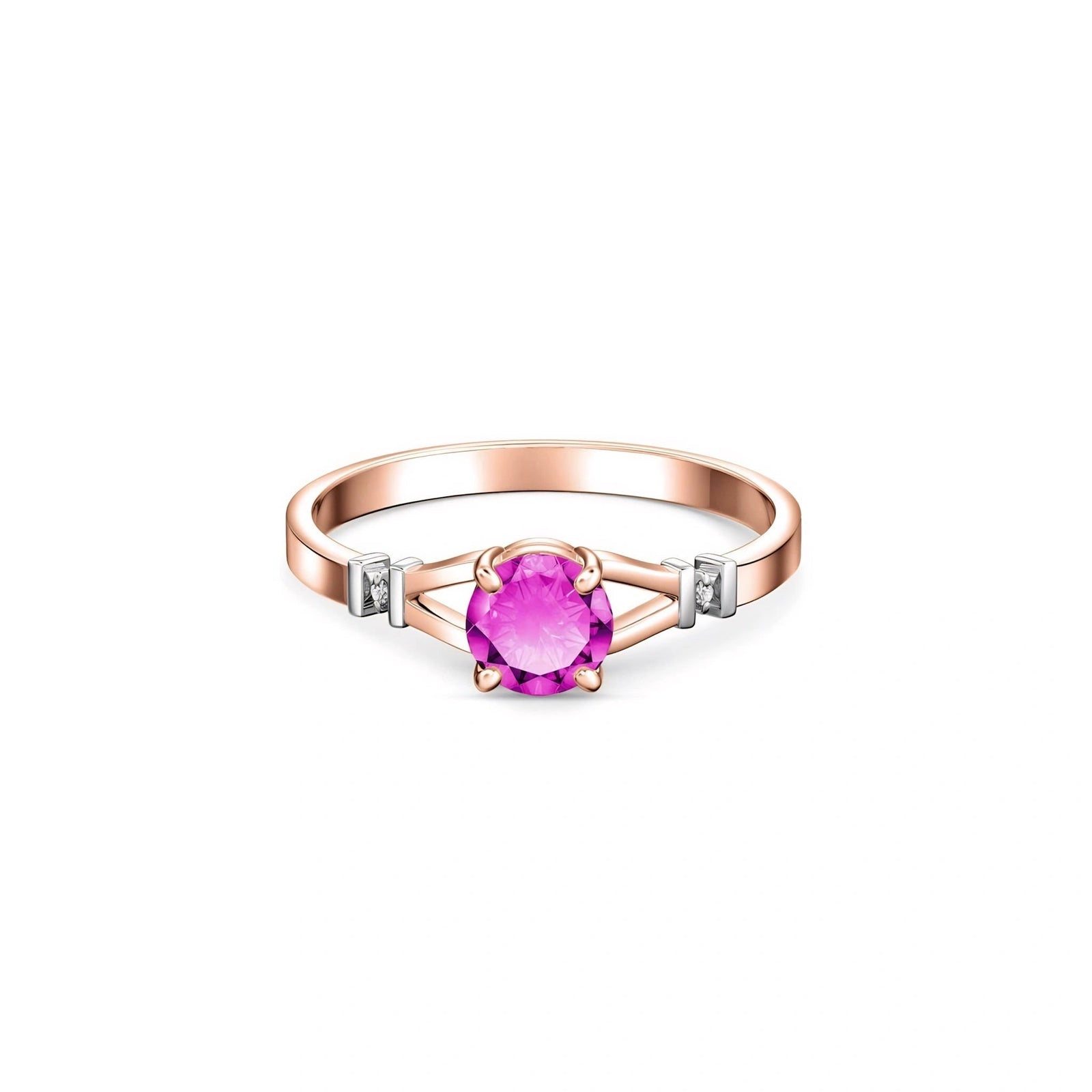 Rose Gold Signature Ring Pink Topaz 10K — Guendalina