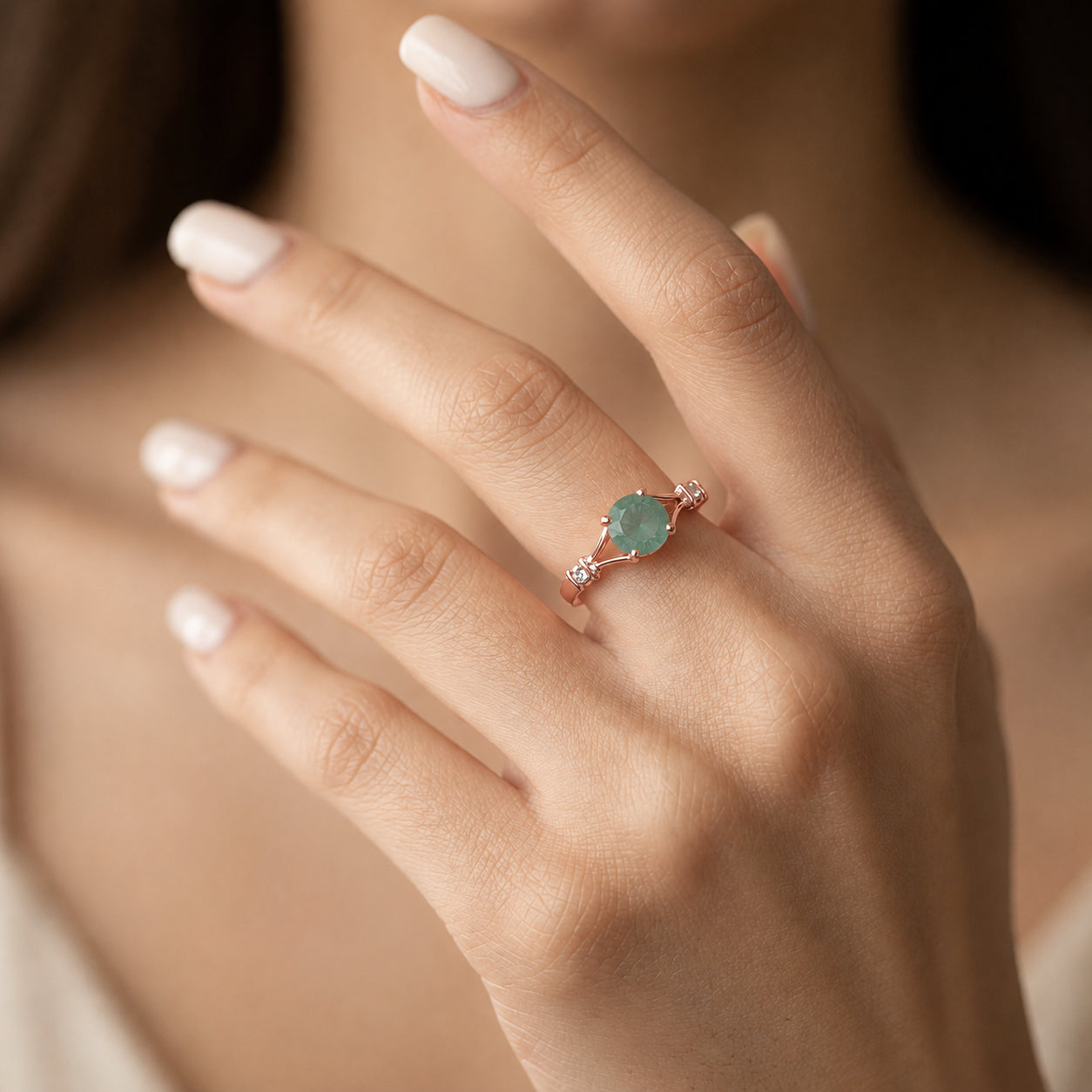 Rose Gold Signature Ring Pink Topaz 10K — Guendalina