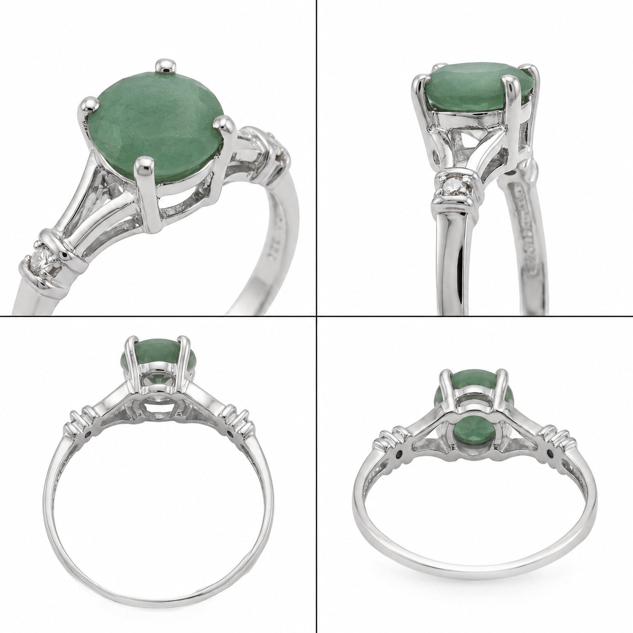 White Gold Signature Ring Pink Topaz 10K — Guendalina