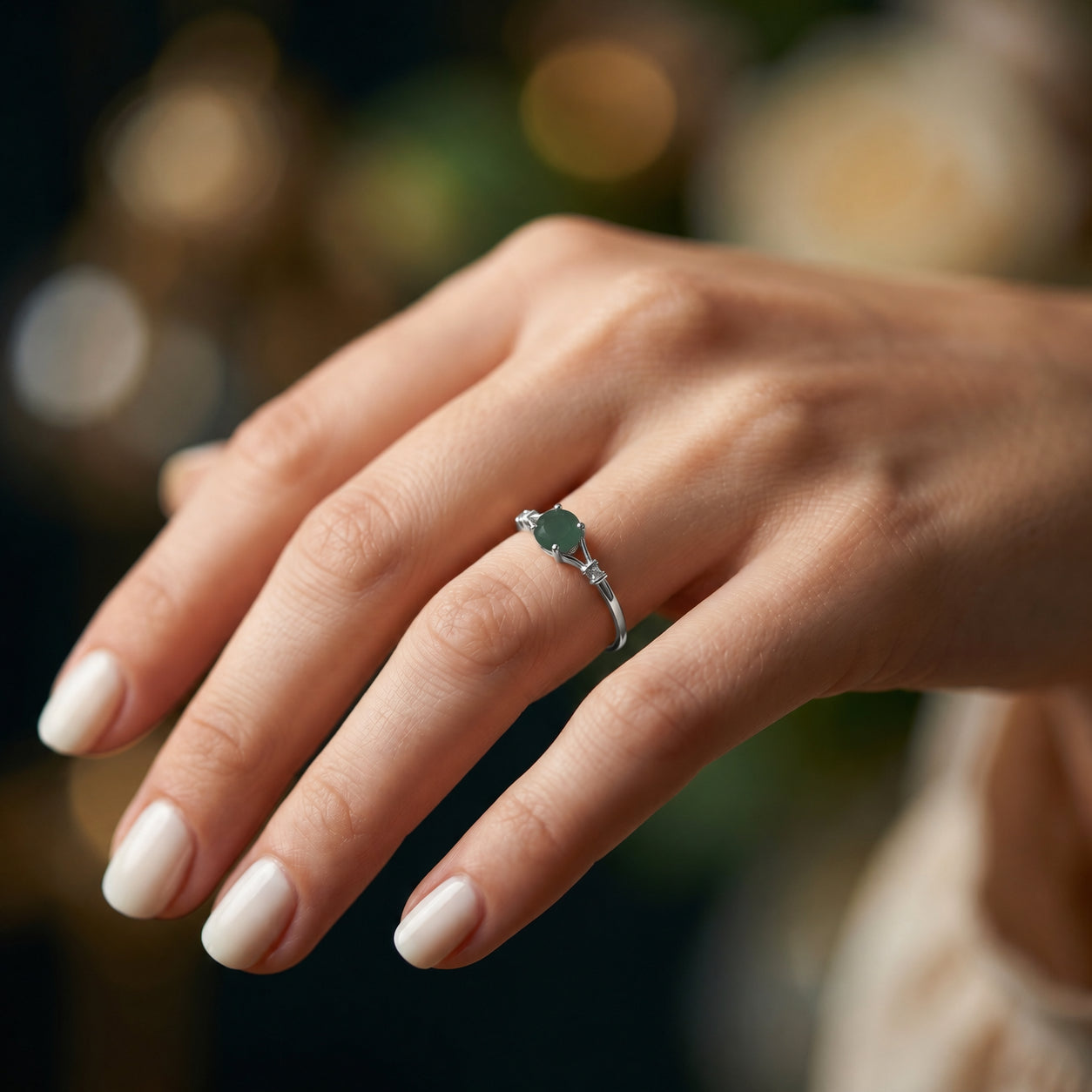 White Gold Signature Ring Pink Topaz 10K — Guendalina