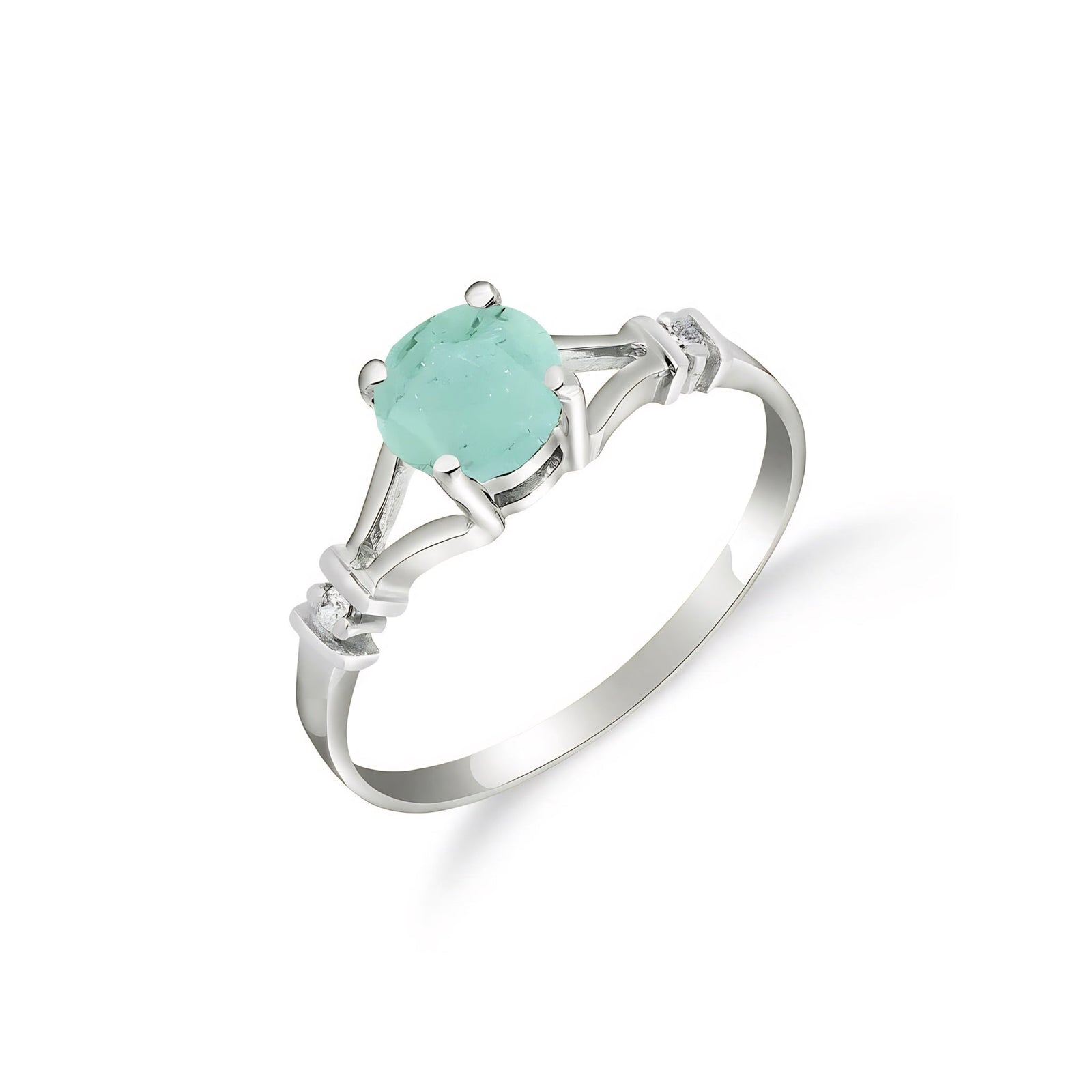 White Gold Signature Ring Pink Topaz 10K — Guendalina