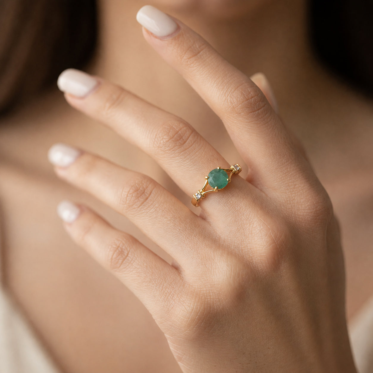 Yellow Gold Signature Ring Pink Topaz 10K — Guendalina