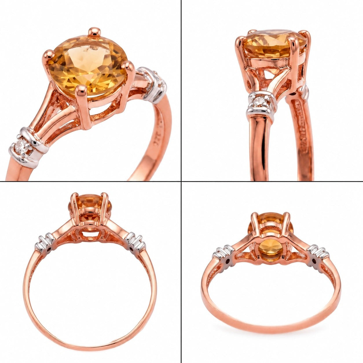 Rose Gold Signature Ring Citrine 10K — Guendalina
