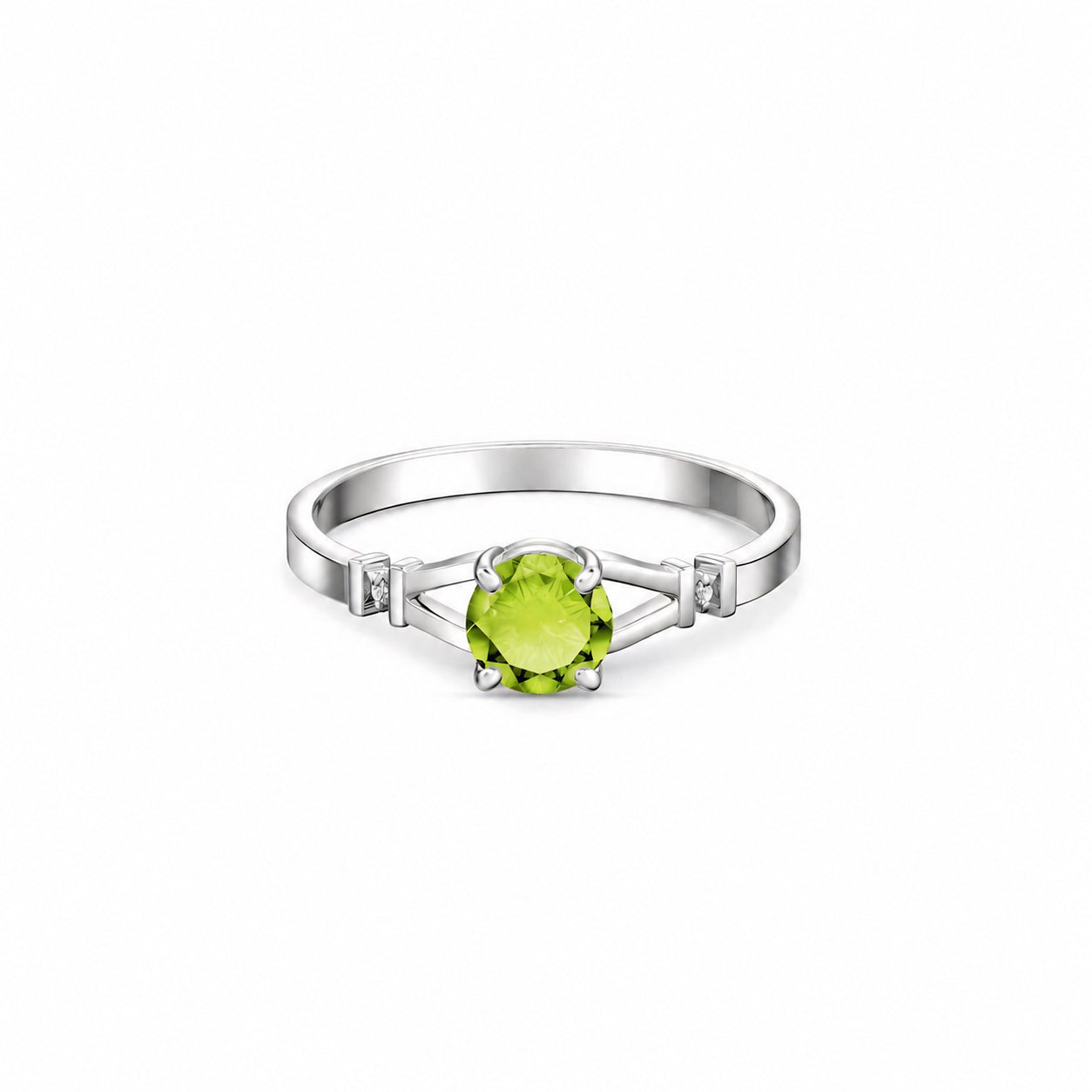 White Gold Signature Ring Citrine 10K — Guendalina