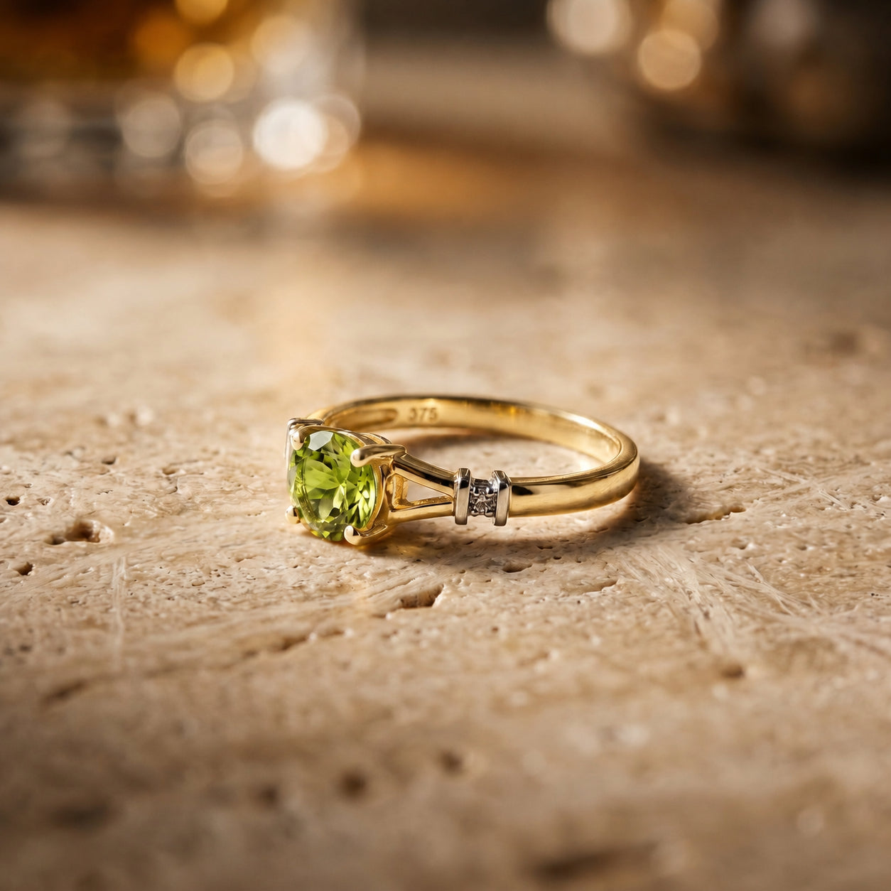 Yellow Gold Signature Ring Citrine 10K — Guendalina