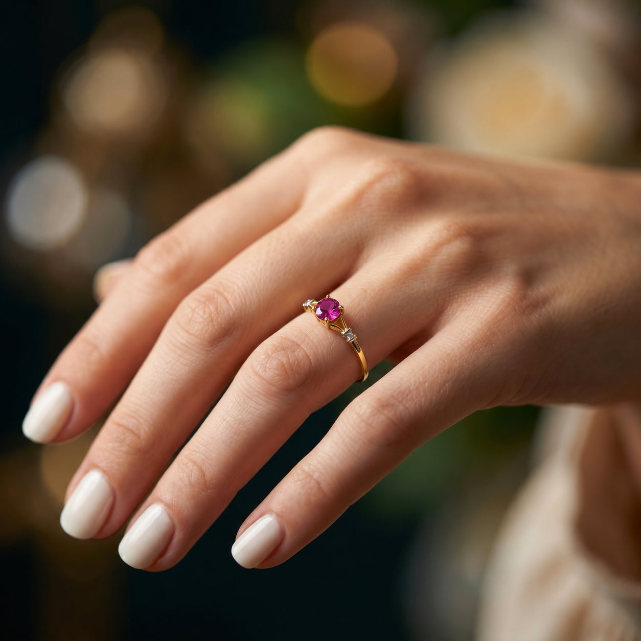 Yellow Gold Signature Ring Ruby 10K — Guendalina