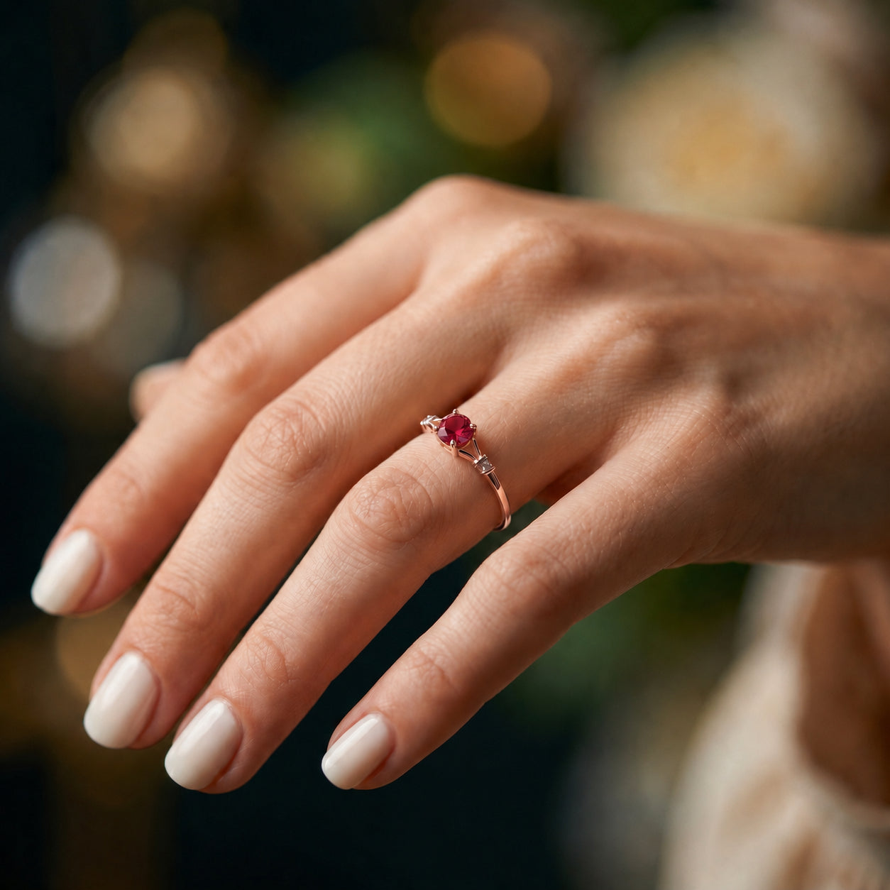 Rose Gold Signature Ring Sapphire 10K — Guendalina
