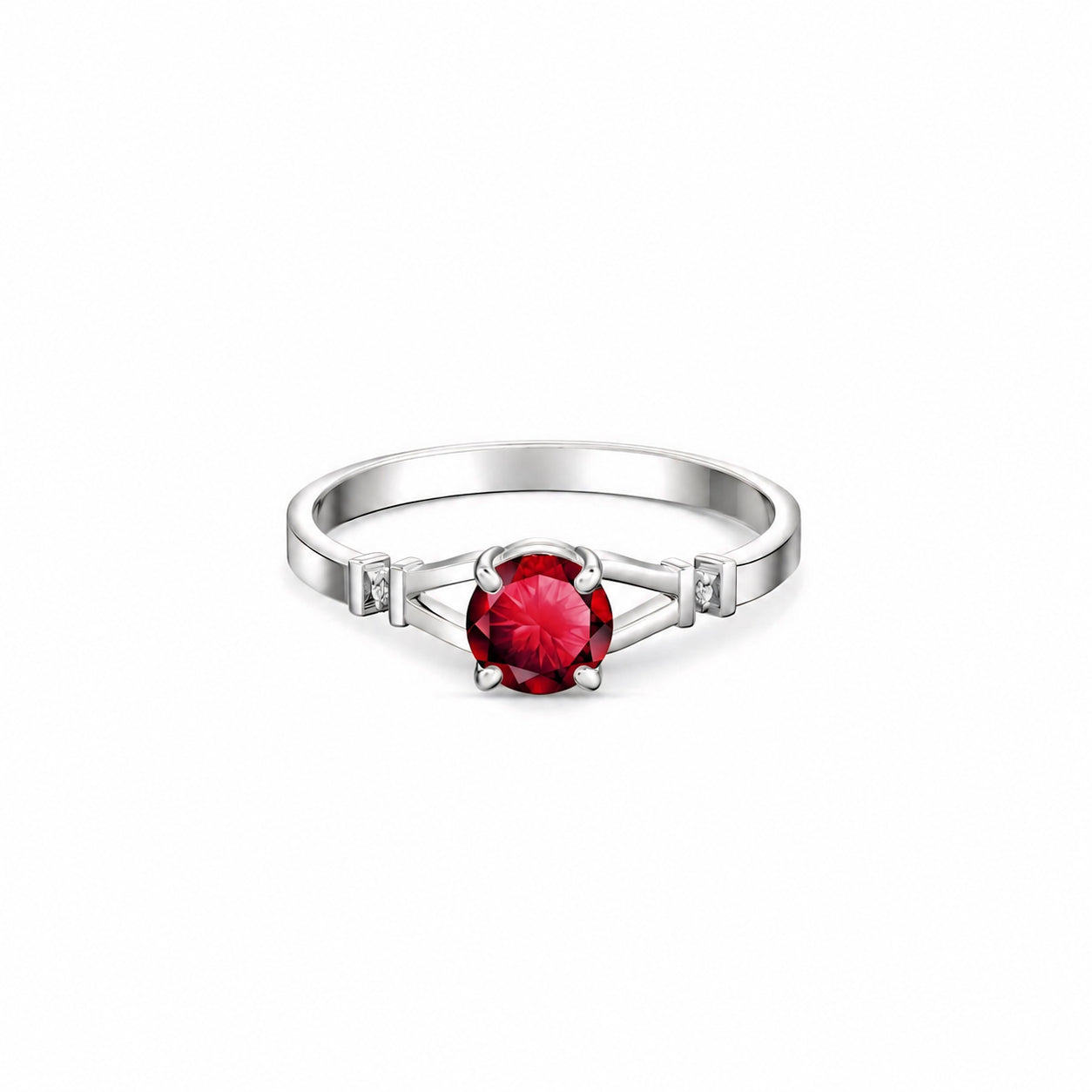 White Gold Signature Ring Sapphire 10K — Guendalina
