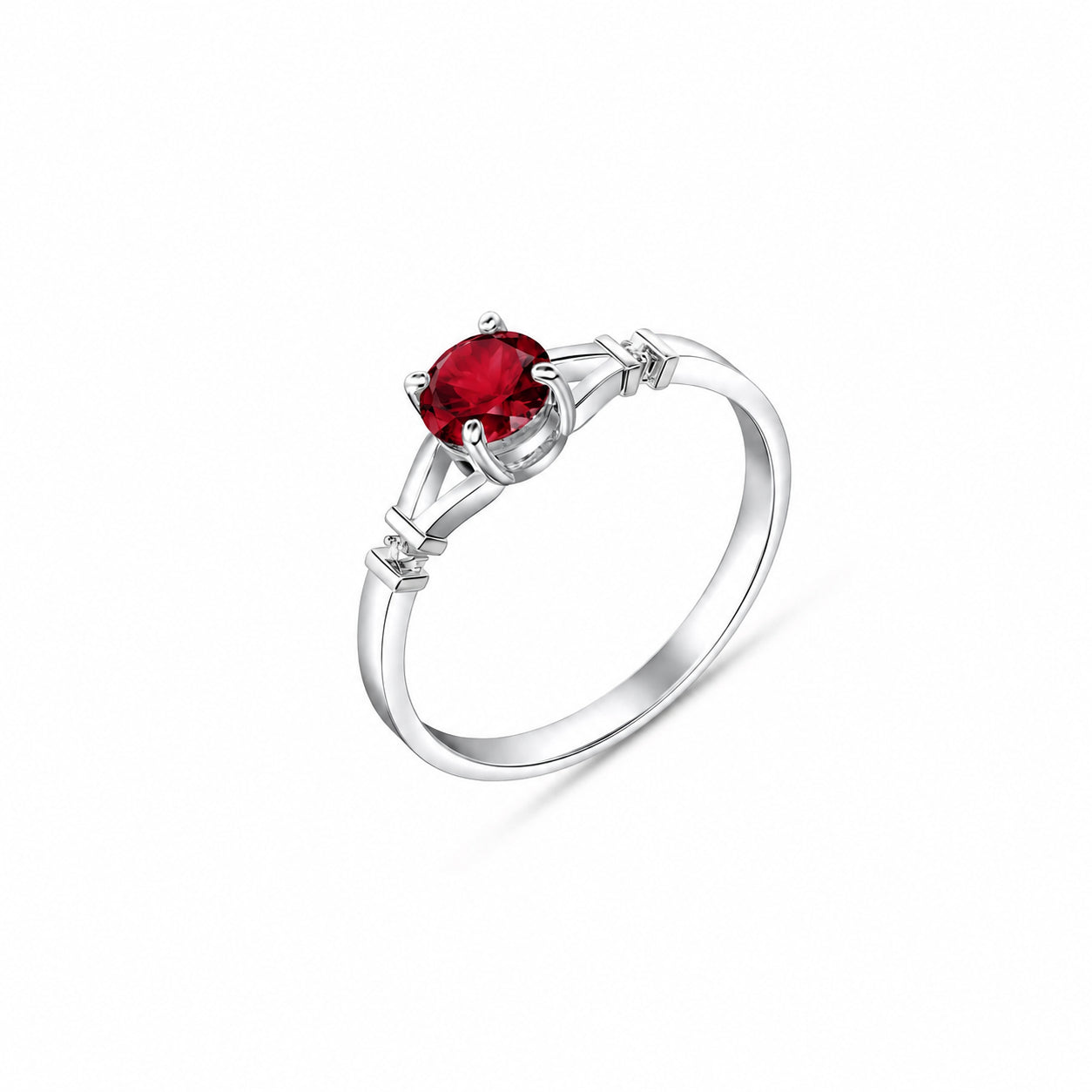 White Gold Signature Ring Sapphire 10K — Guendalina