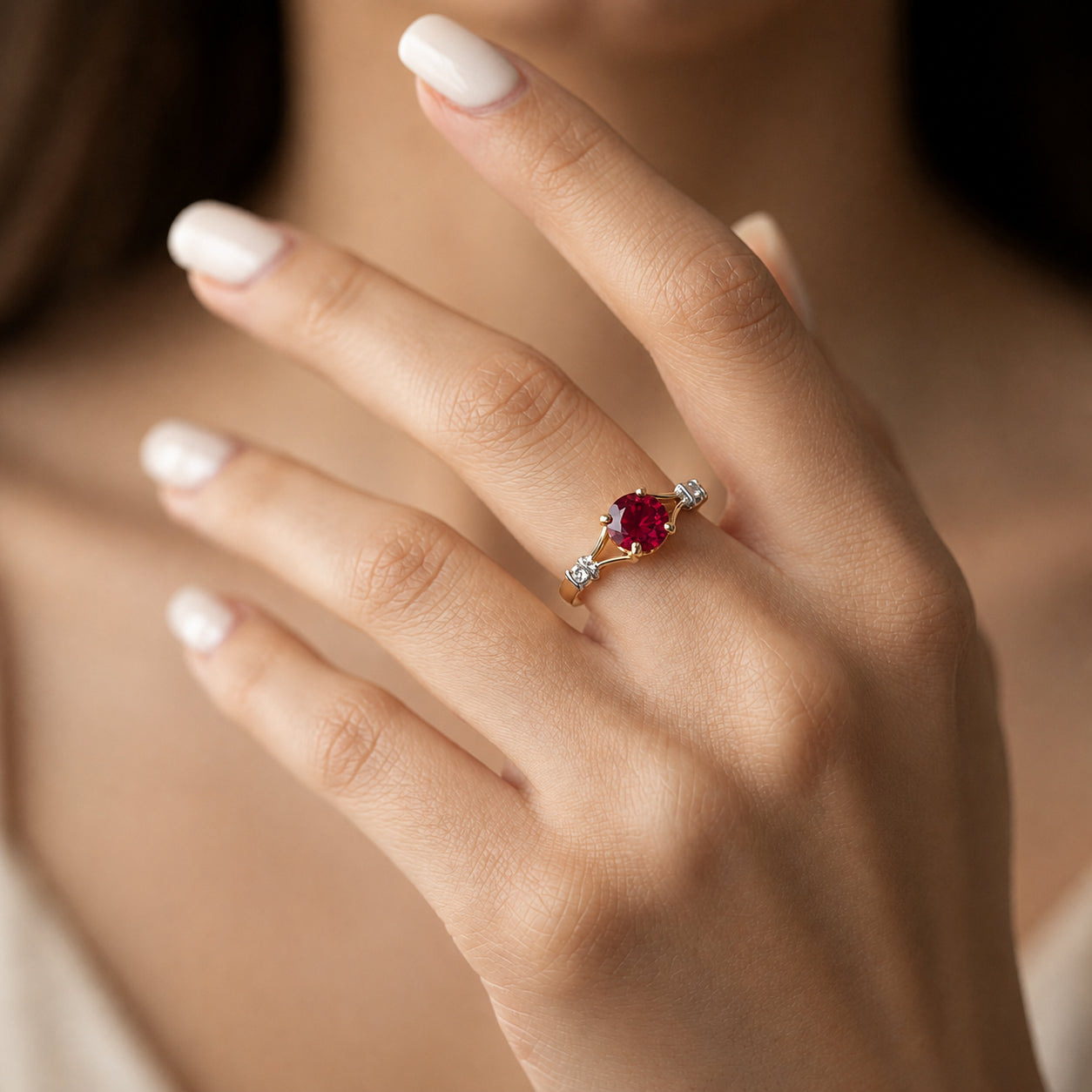 Yellow Gold Signature Ring Sapphire 10K — Guendalina