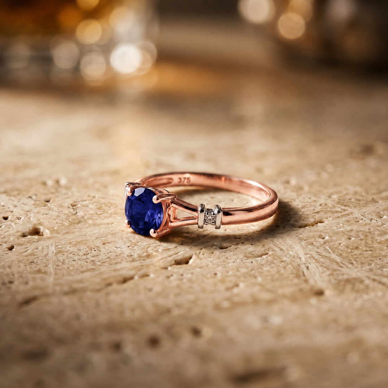 Rose Gold Signature Ring Emerald 10K — Guendalina