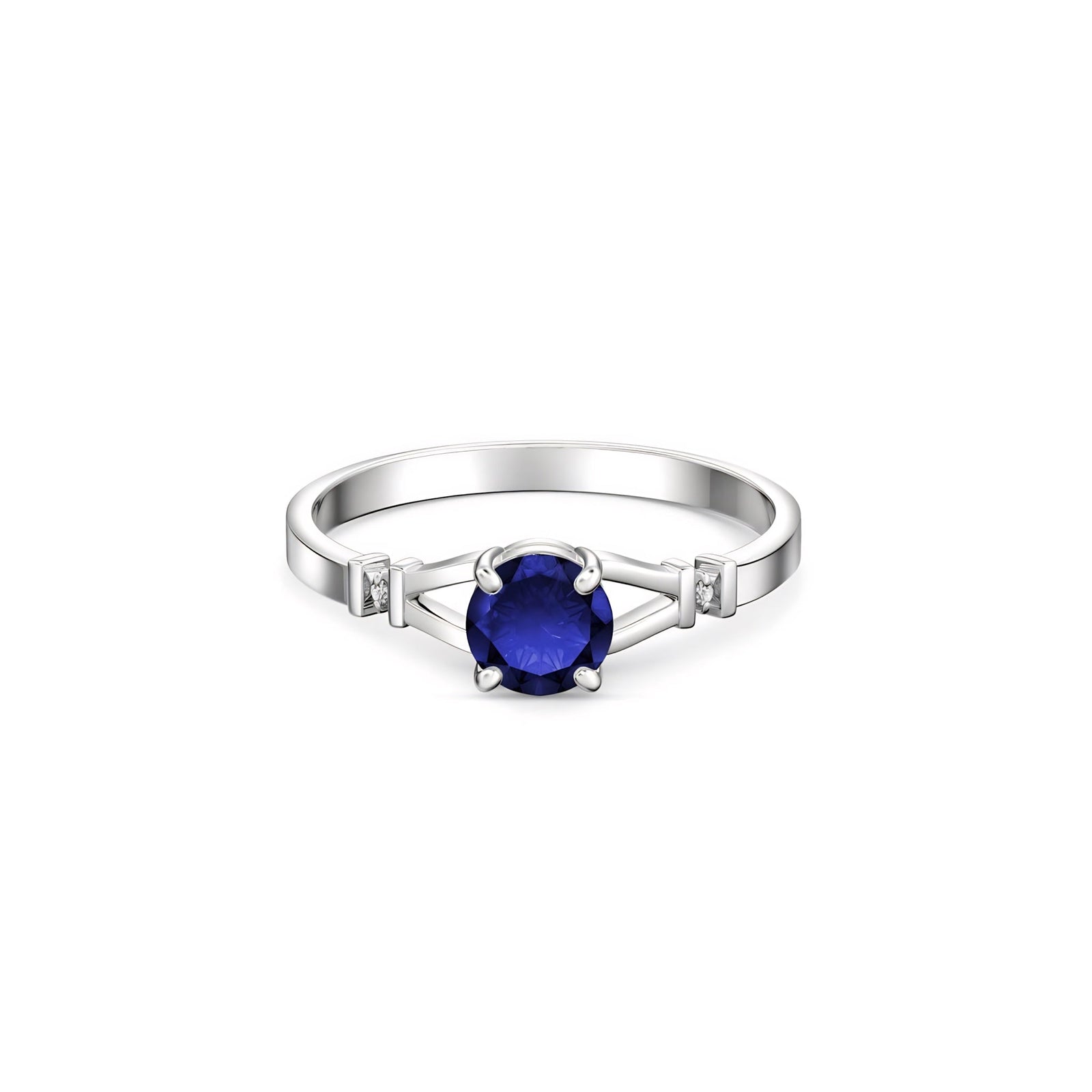 White Gold Signature Ring Emerald 10K — Guendalina