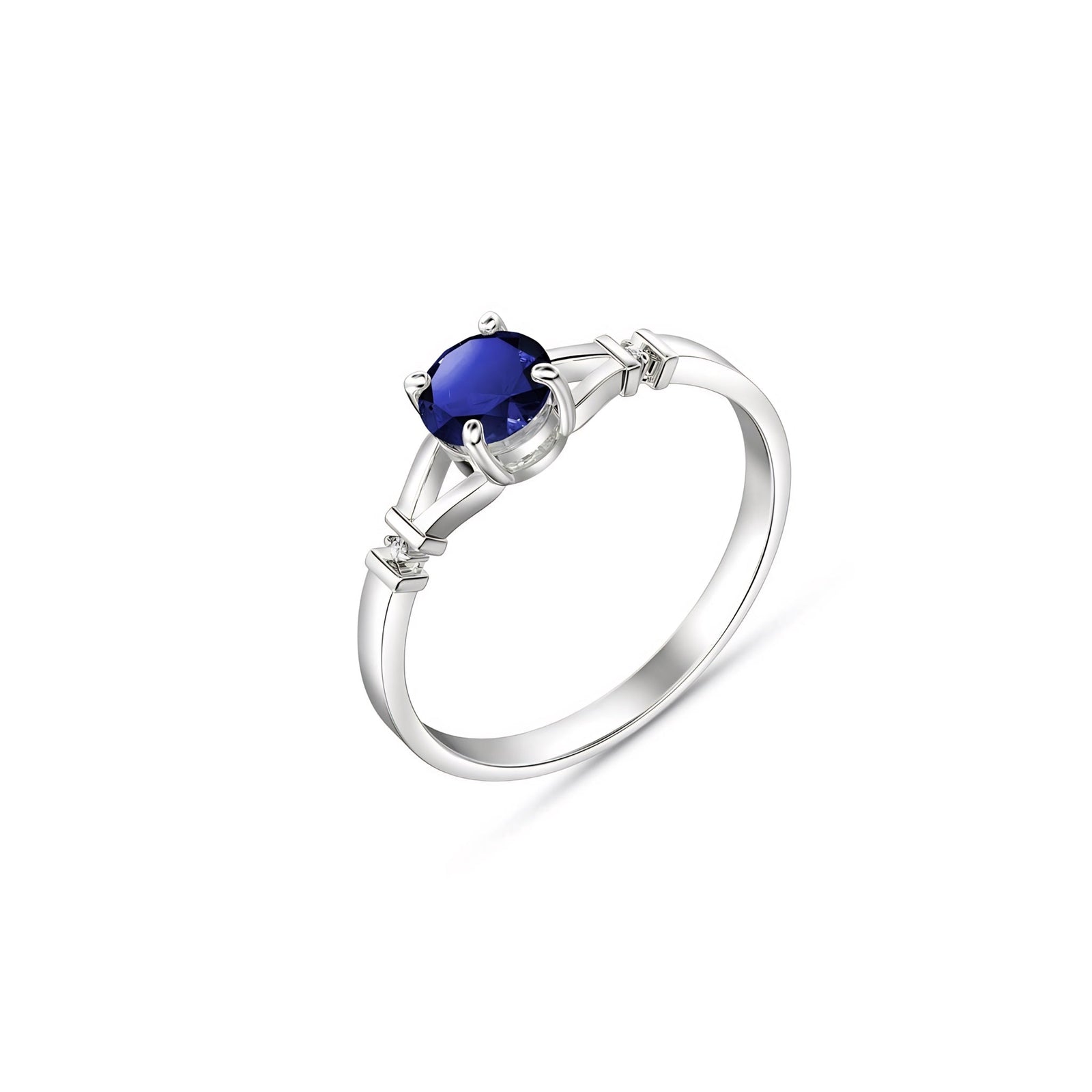 White Gold Signature Ring Emerald 10K — Guendalina