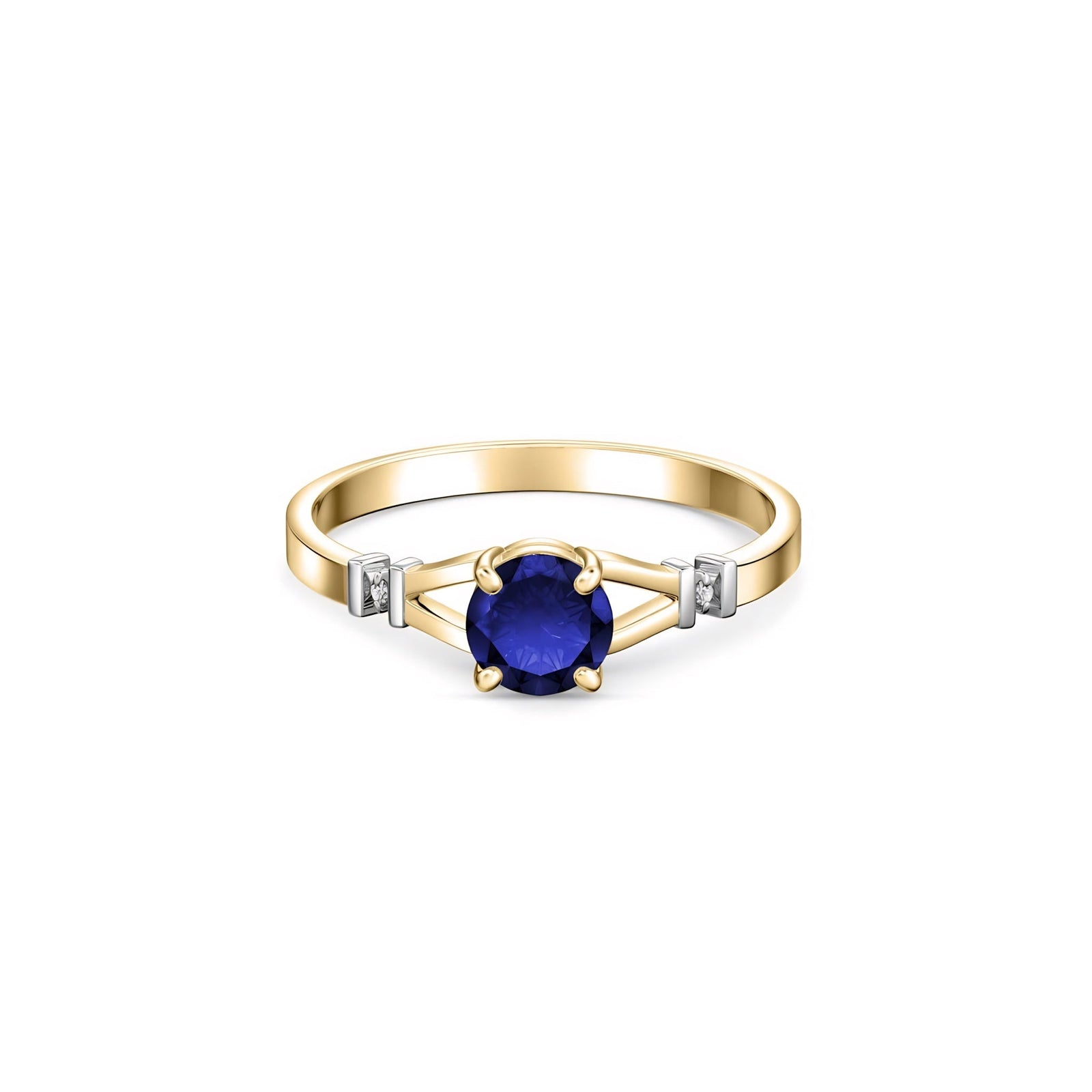 Yellow Gold Signature Ring Emerald 10K — Guendalina