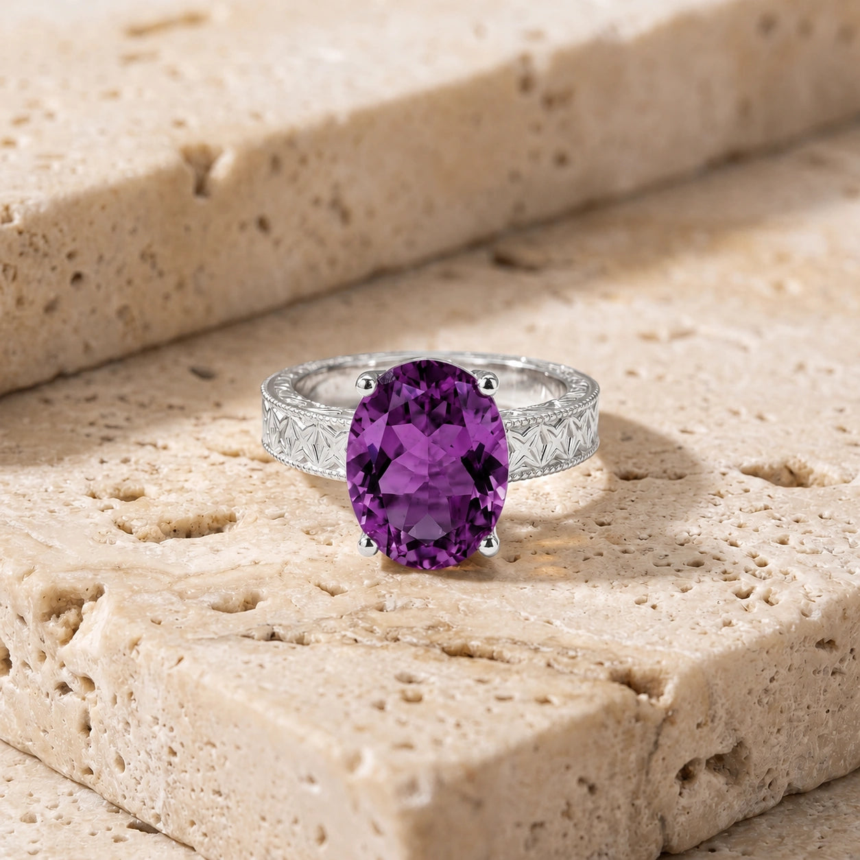 White Gold Amethyst — Rosa