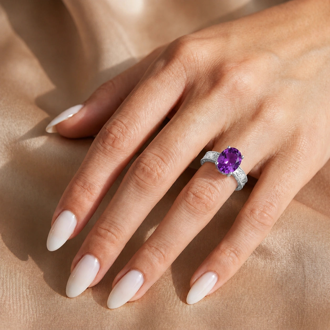 White Gold Amethyst — Rosa