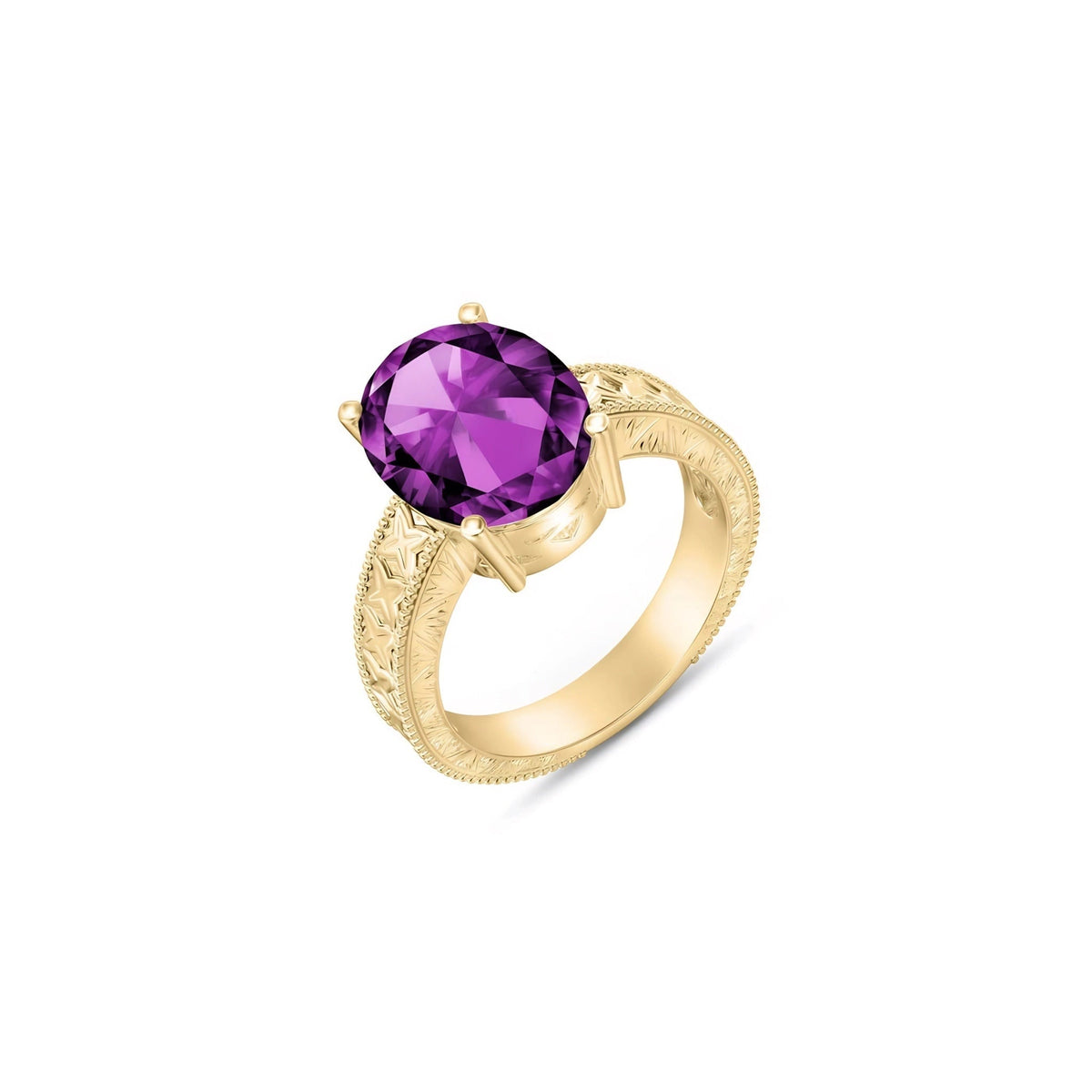 Yellow Gold Amethyst — Rosa
