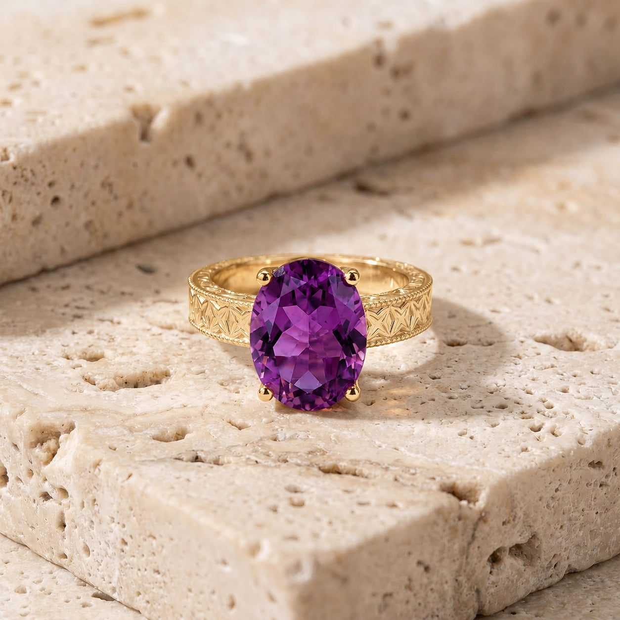 Yellow Gold Amethyst — Rosa