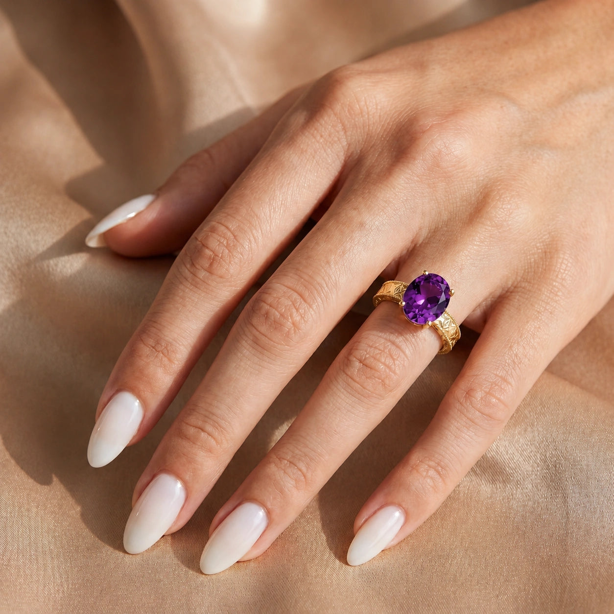 Yellow Gold Amethyst — Rosa