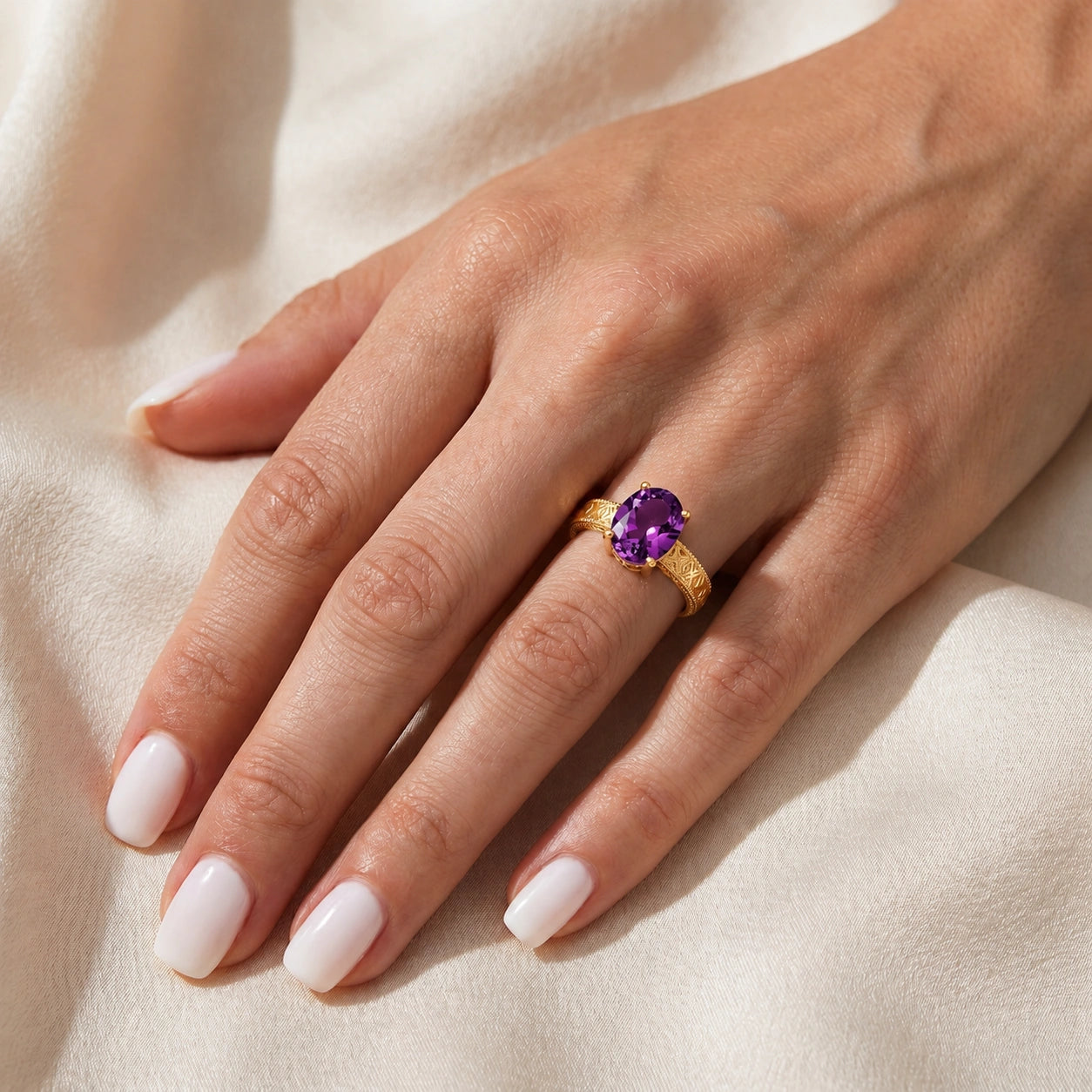 Yellow Gold Amethyst — Rosa