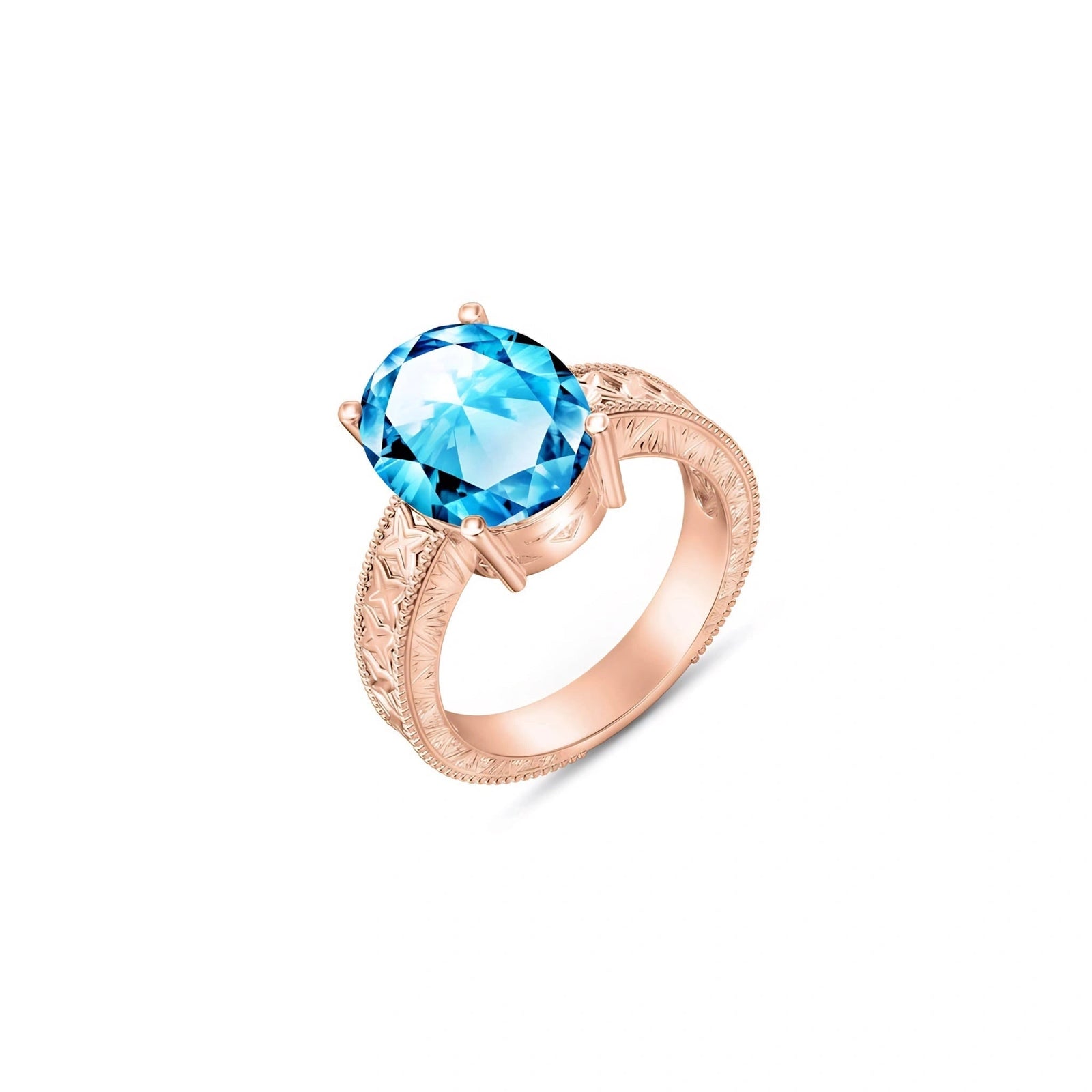 Rose Gold Blue Topaz — Rosa