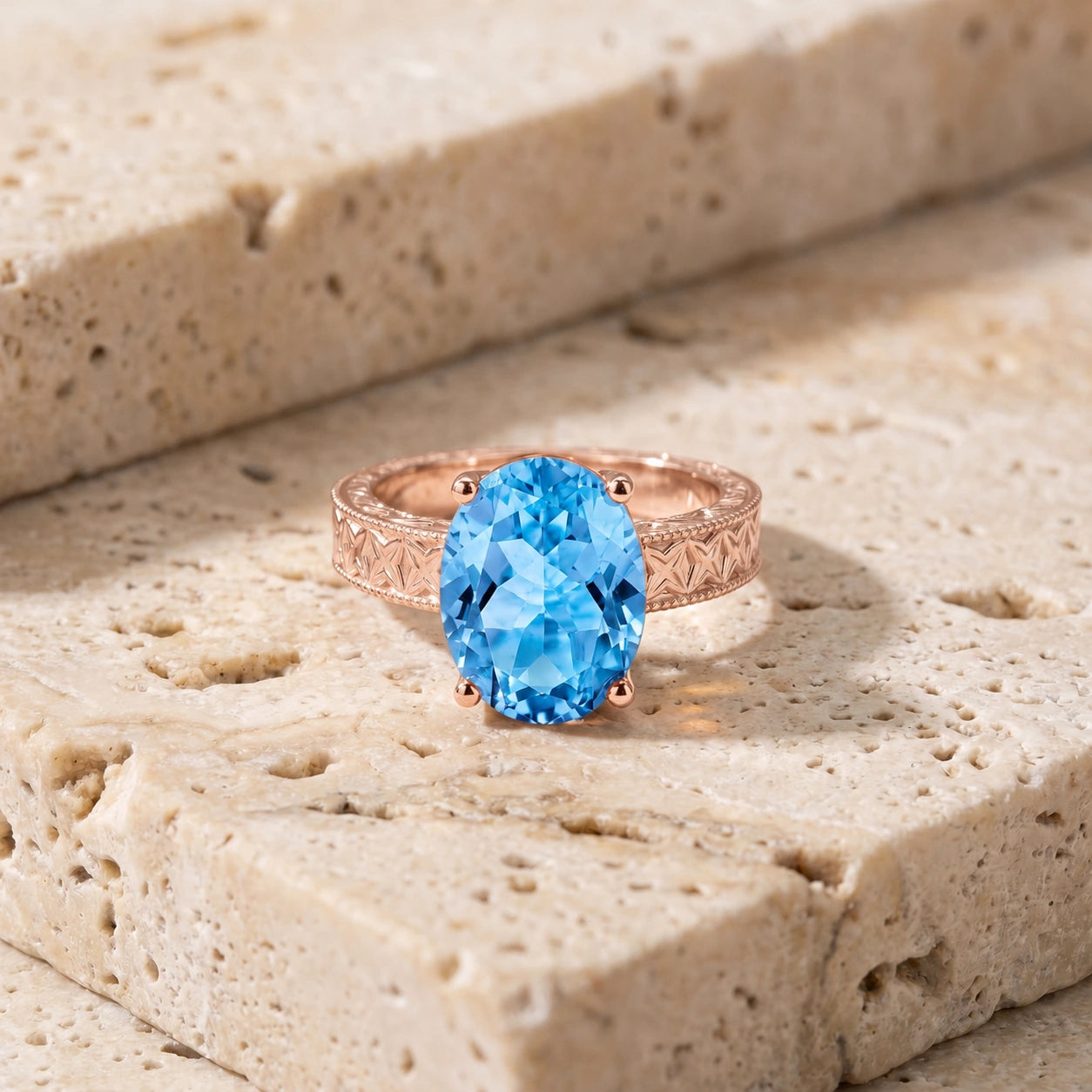Rose Gold Blue Topaz — Rosa