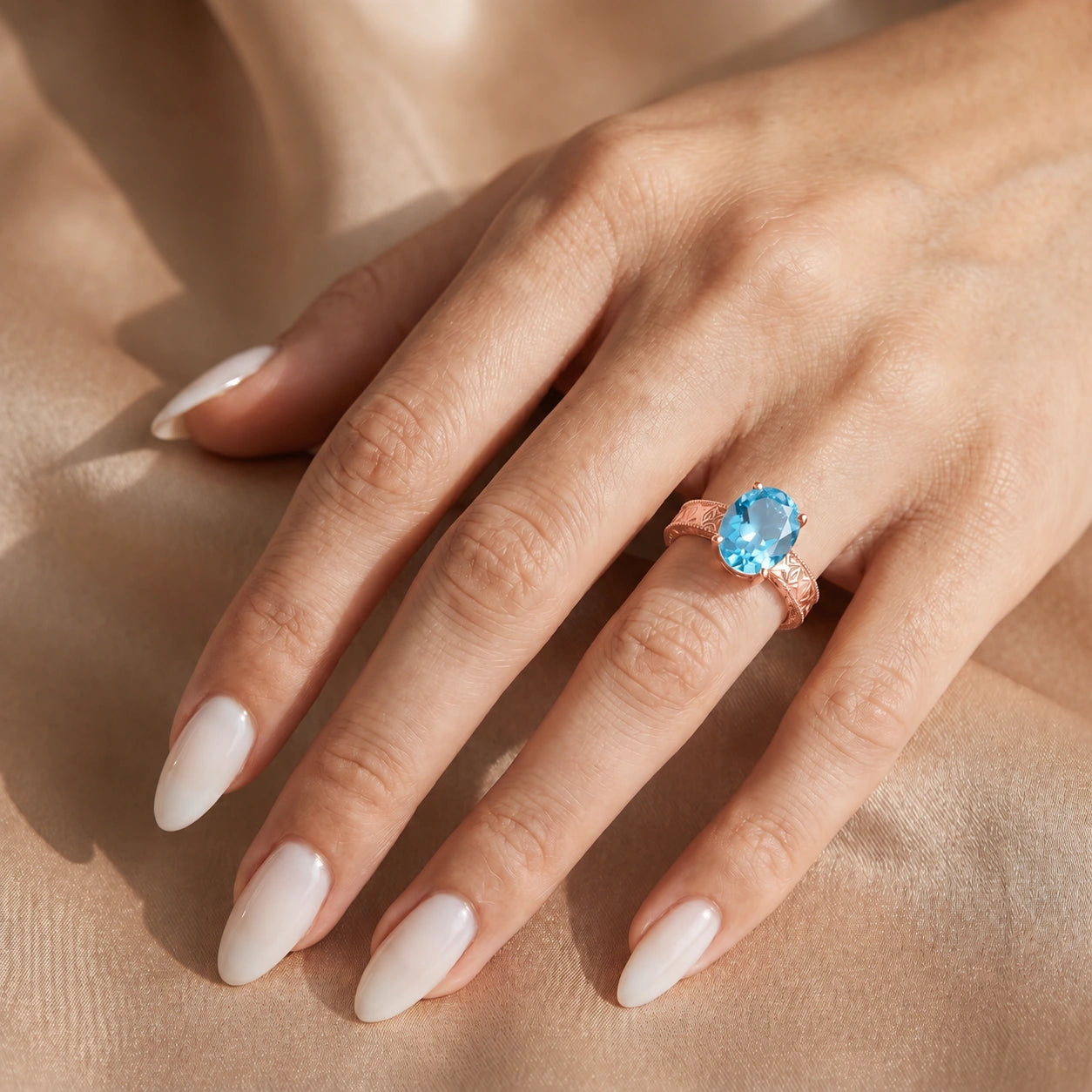 Rose Gold Blue Topaz — Rosa