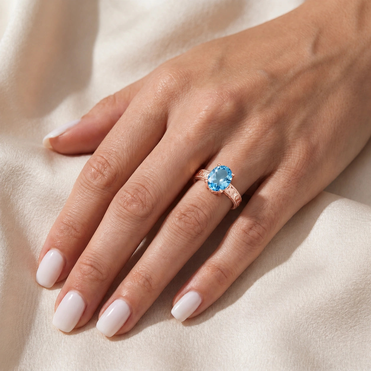Rose Gold Blue Topaz — Rosa
