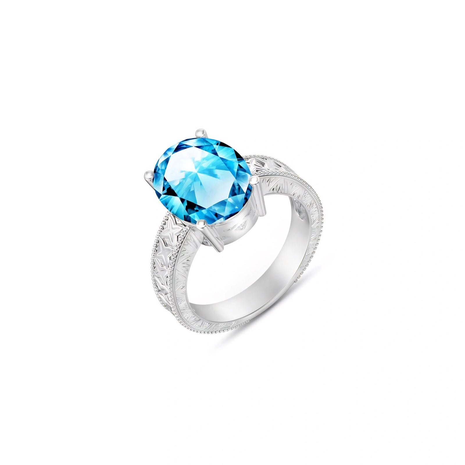 White Gold Blue Topaz — Rosa
