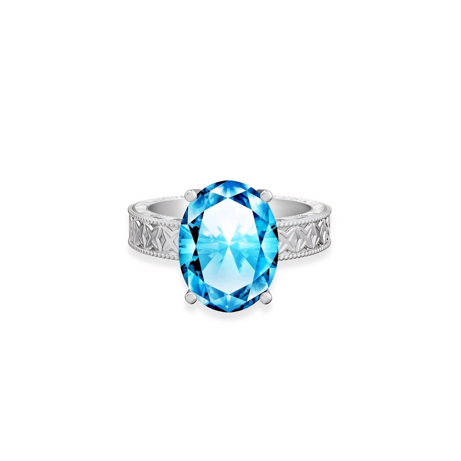 White Gold Blue Topaz — Rosa