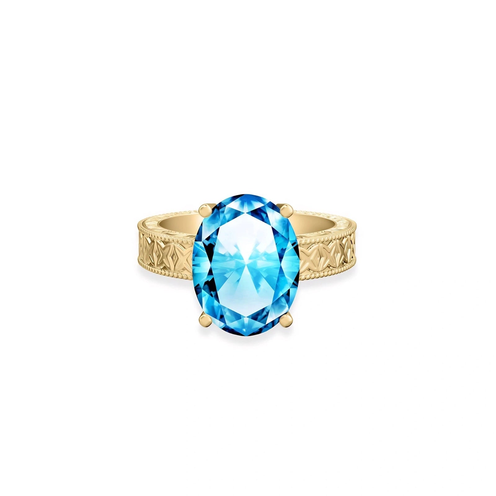 Yellow Gold Blue Topaz — Rosa
