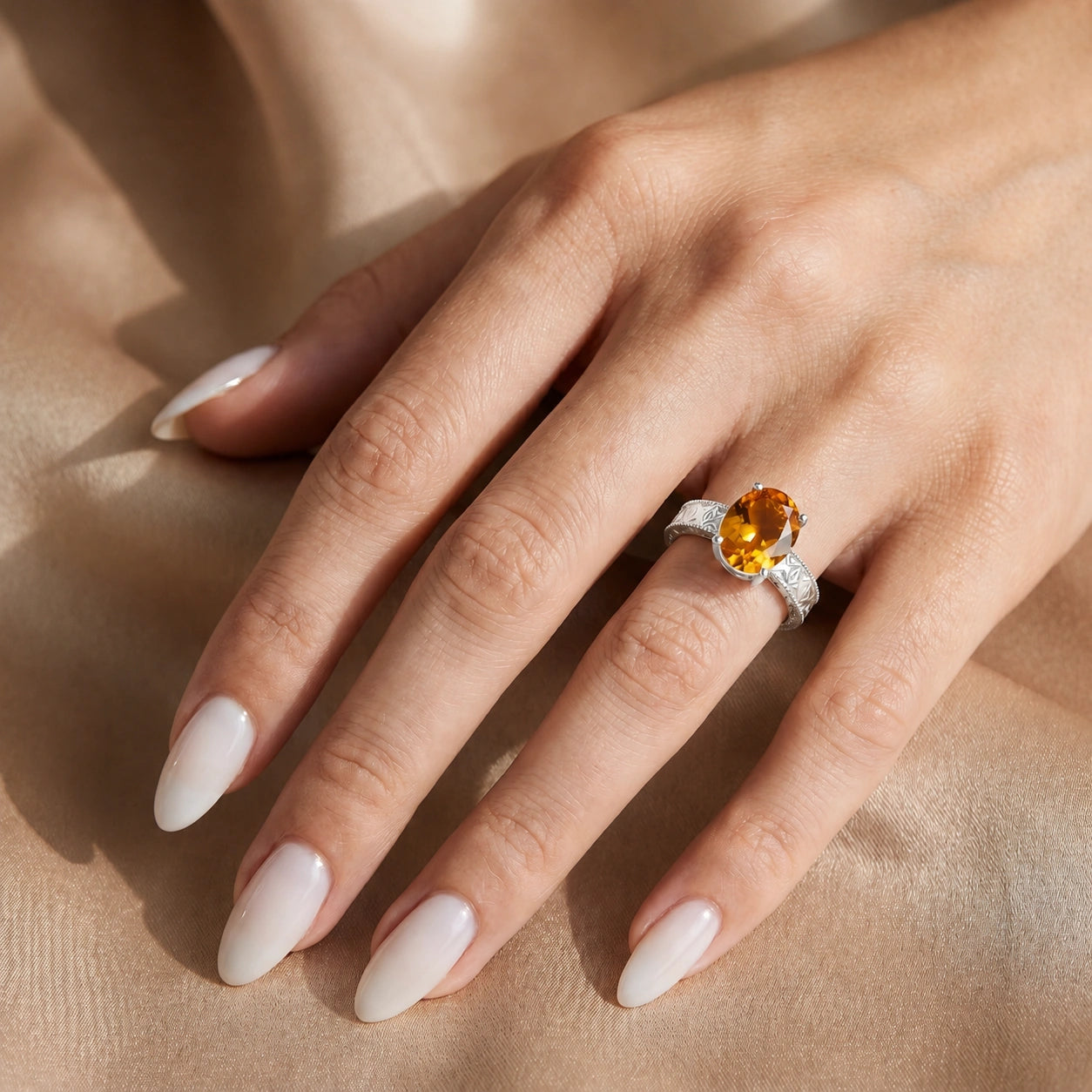 White Gold Citrine — Rosa