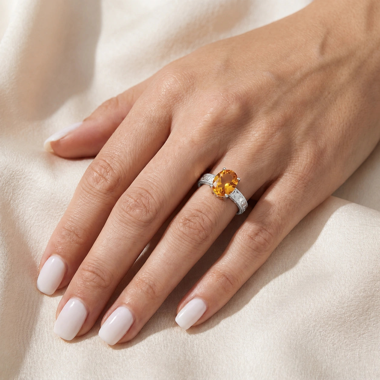 White Gold Citrine — Rosa
