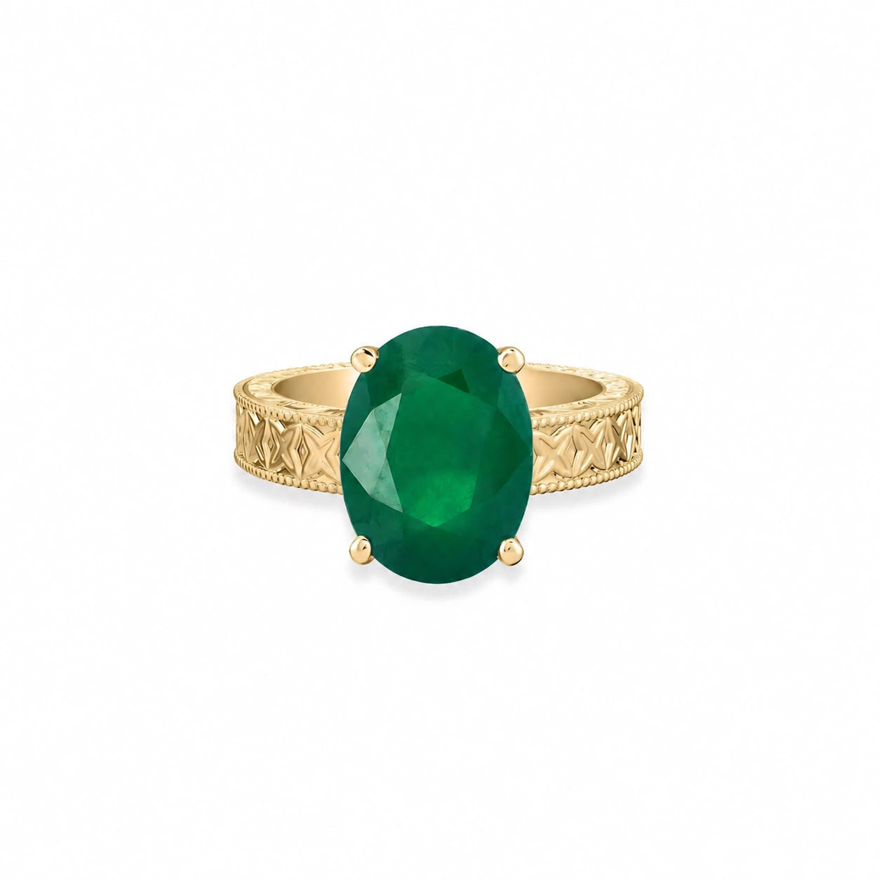 Yellow Gold Emerald — Rosa