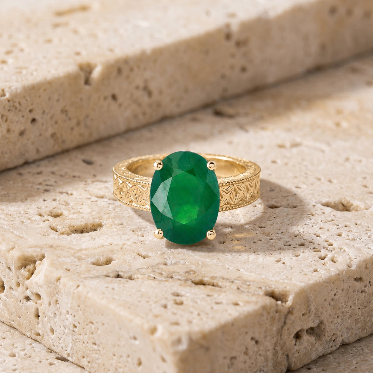 Yellow Gold Emerald — Rosa