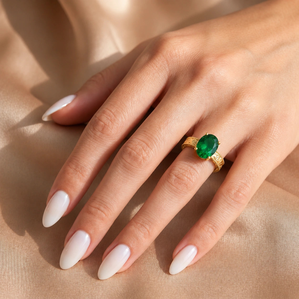 Yellow Gold Emerald — Rosa