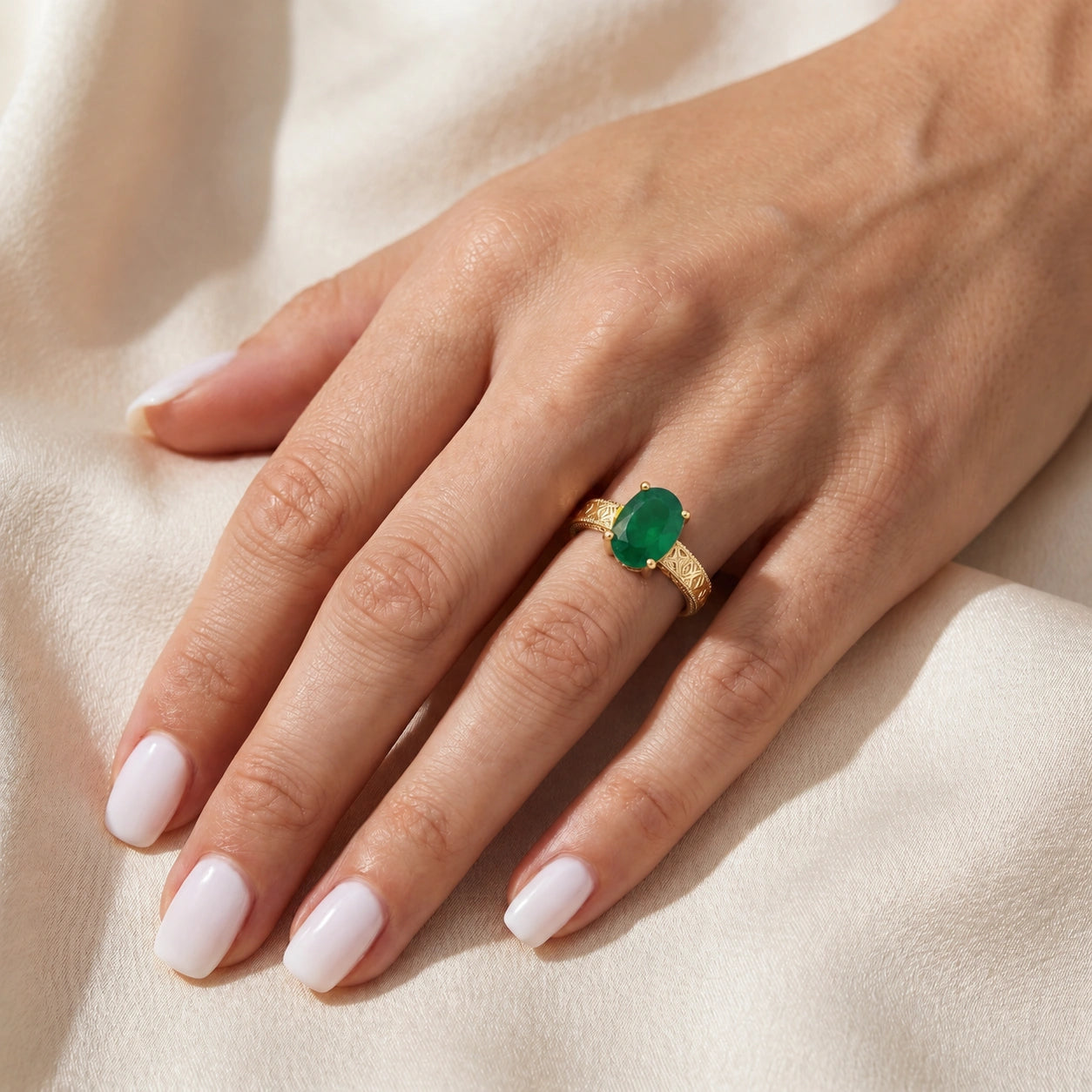 Yellow Gold Emerald — Rosa