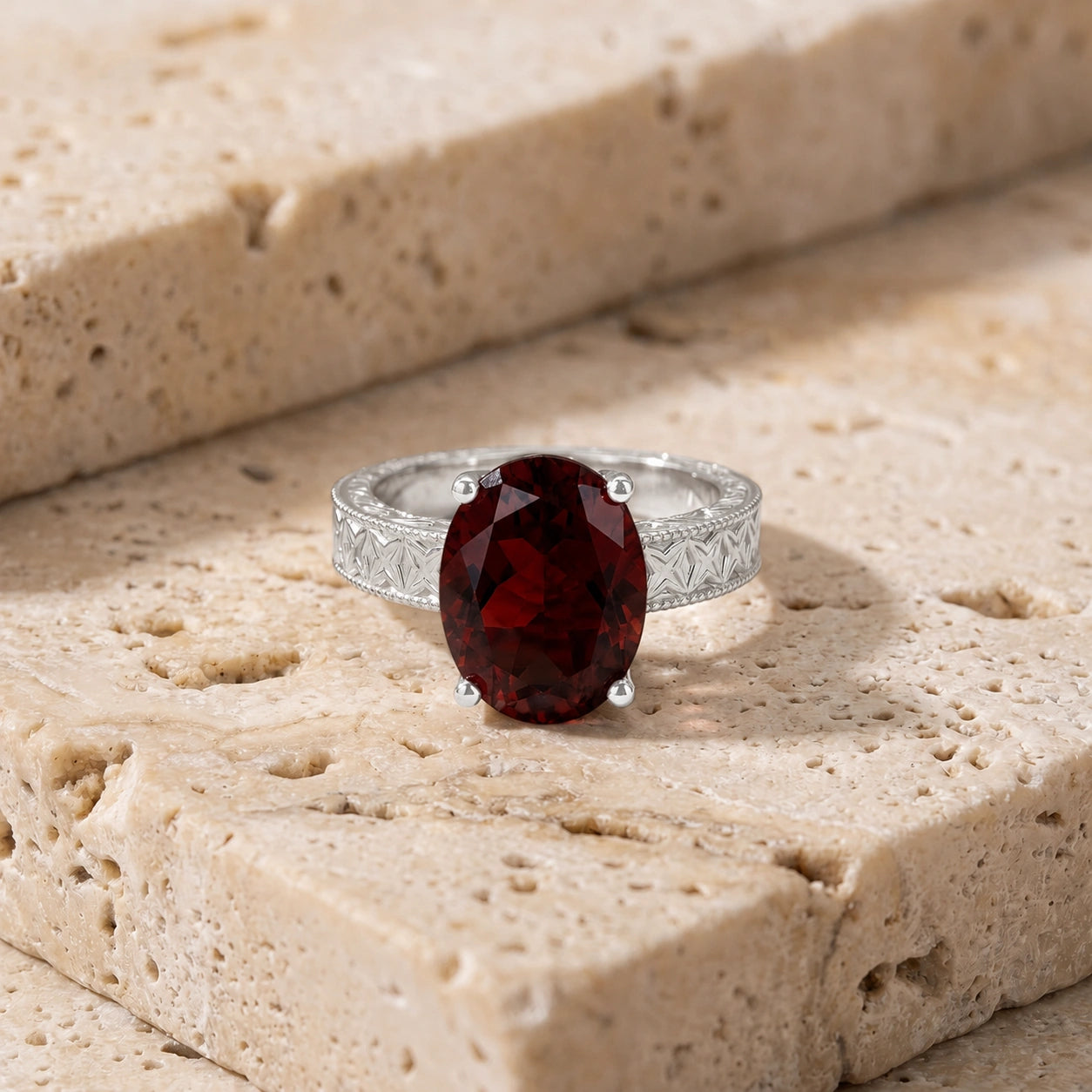 White Gold Garnet — Rosa