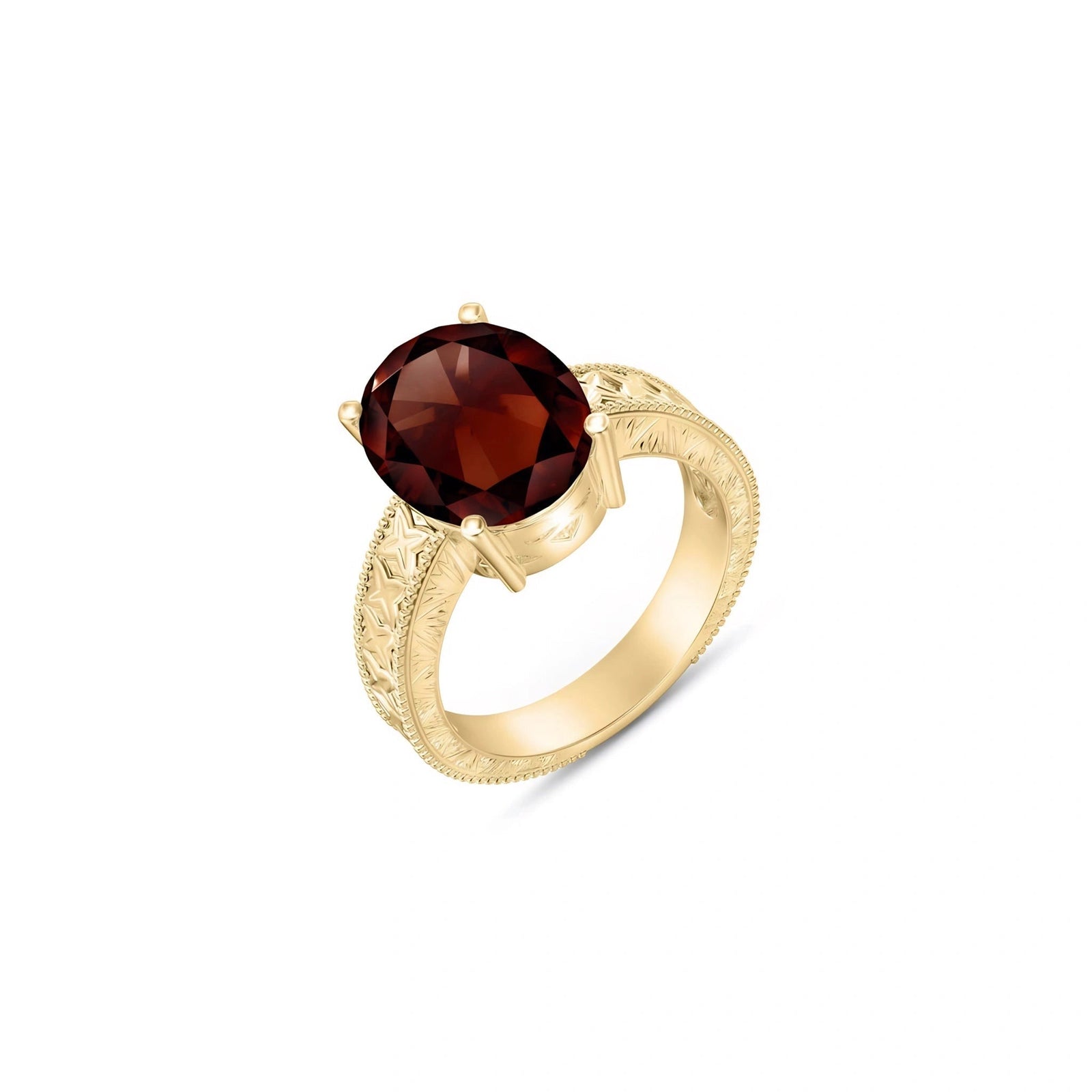 Yellow Gold Garnet — Rosa