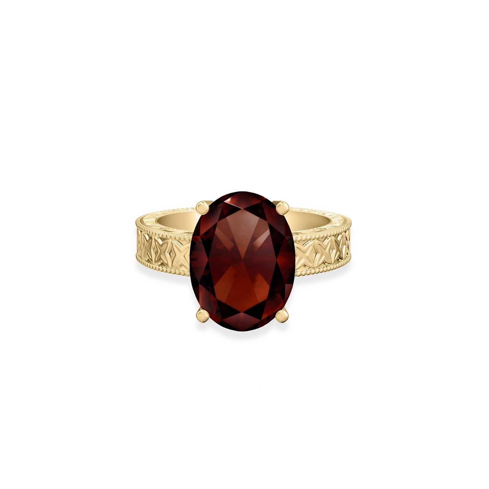Yellow Gold Garnet — Rosa