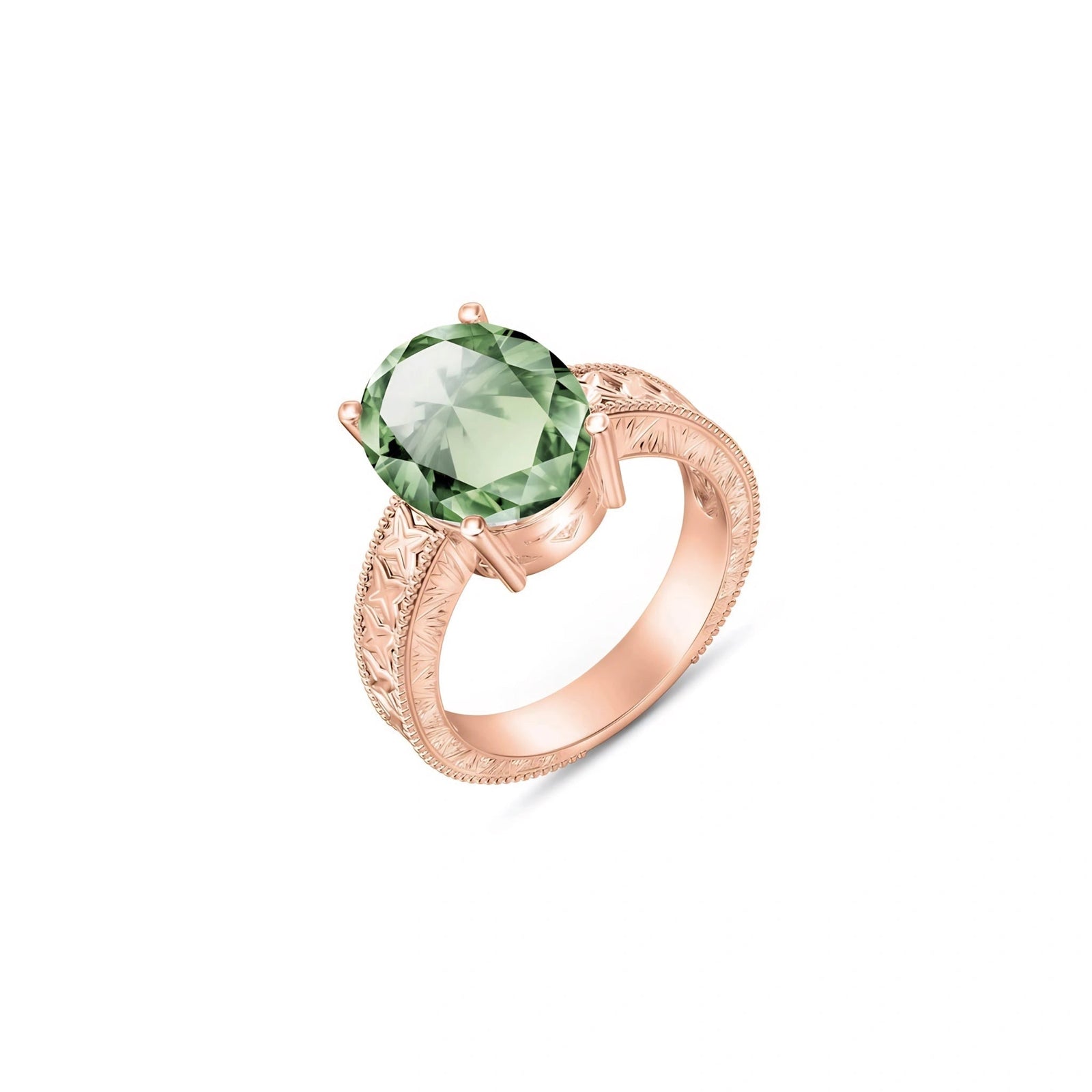 Rose Gold Green Amethyst — Rosa