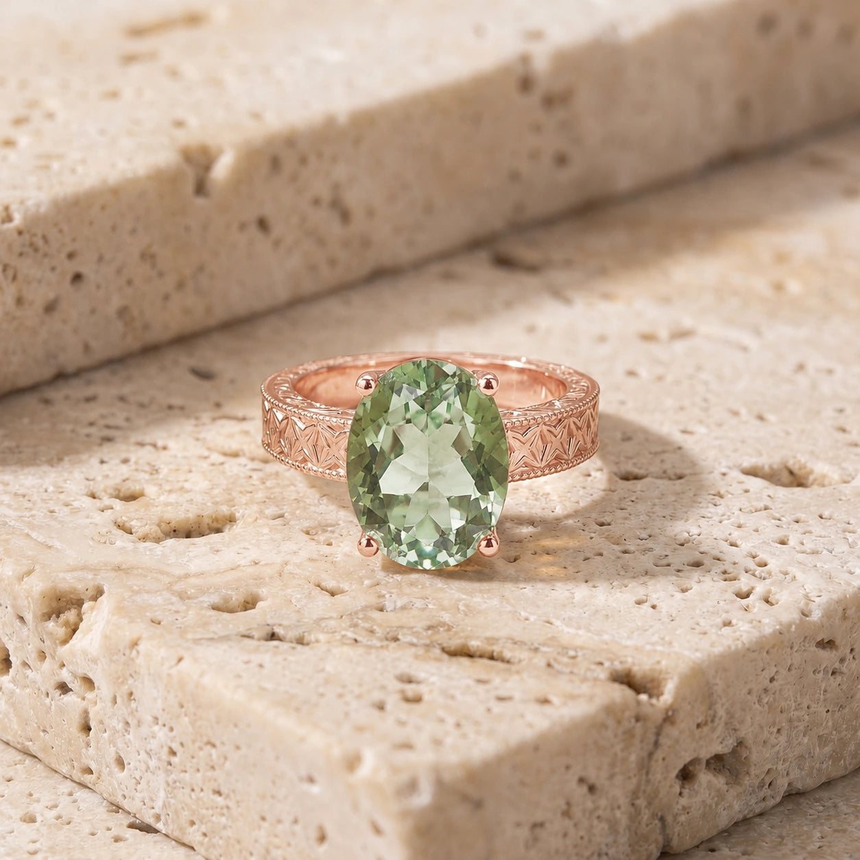 Rose Gold Green Amethyst — Rosa